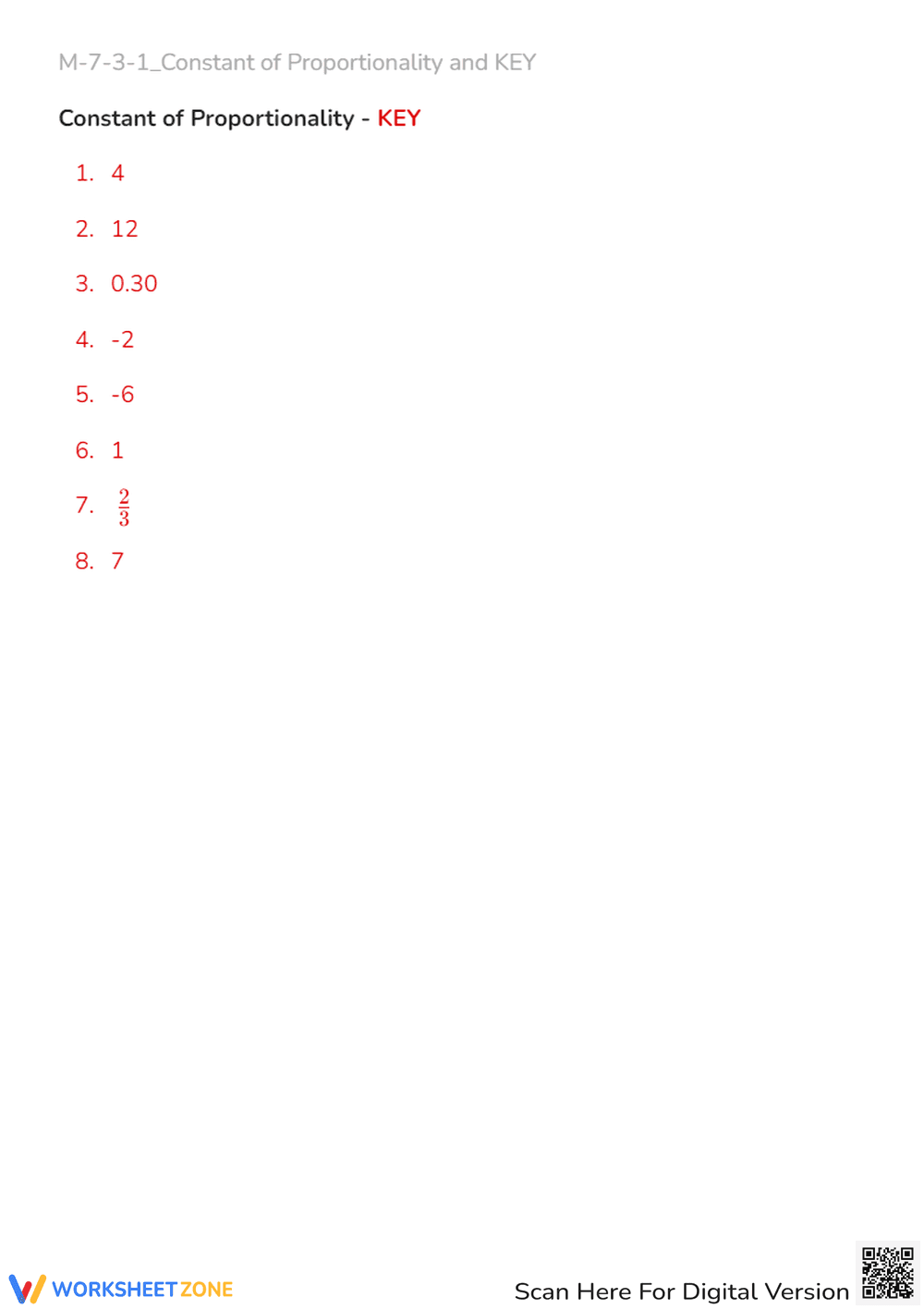 Constant of Proportionality Practice: Find 'k' - Grades 7-8 - Page 2