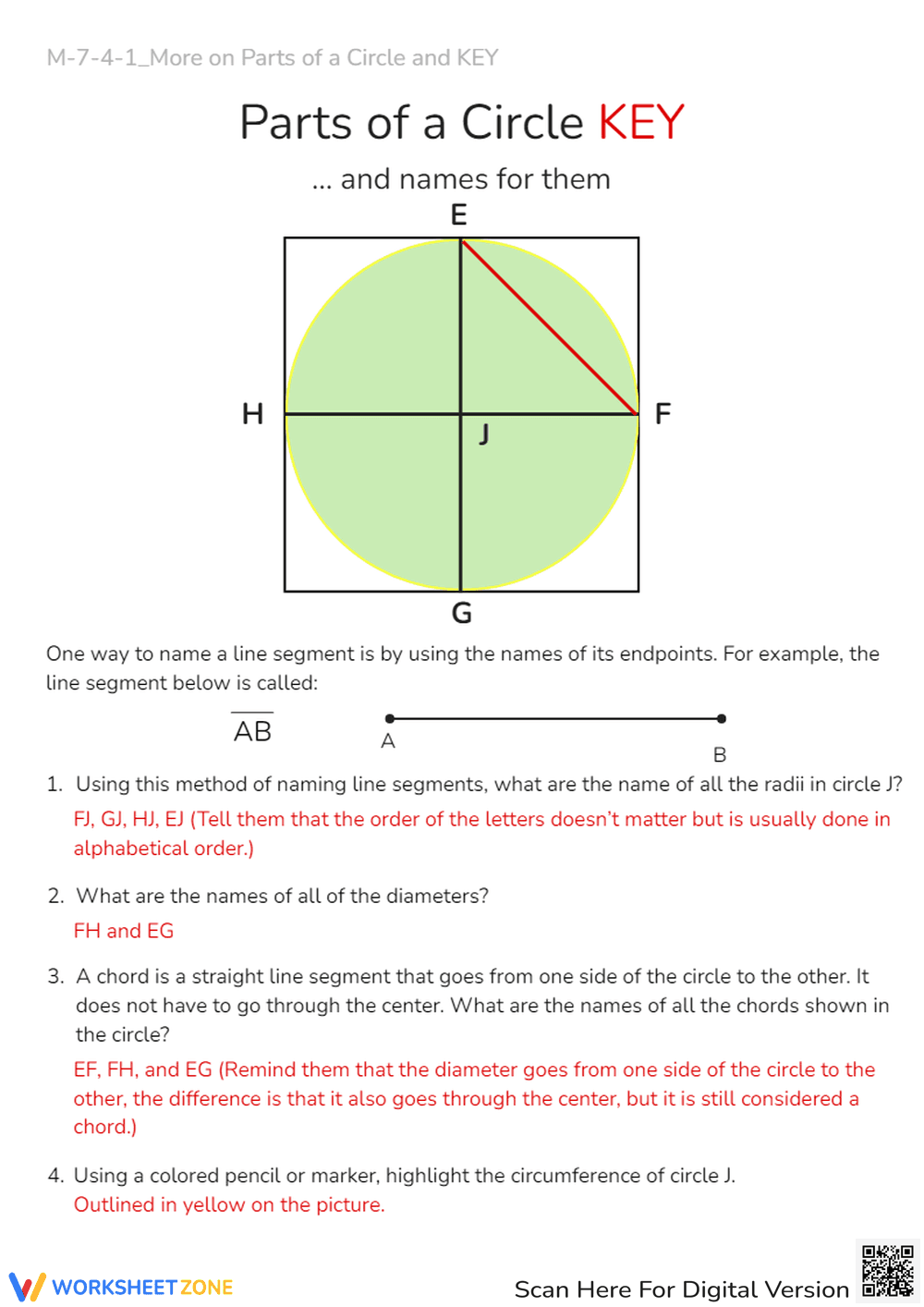 Explore Parts of a Circle Worksheet - Page 2