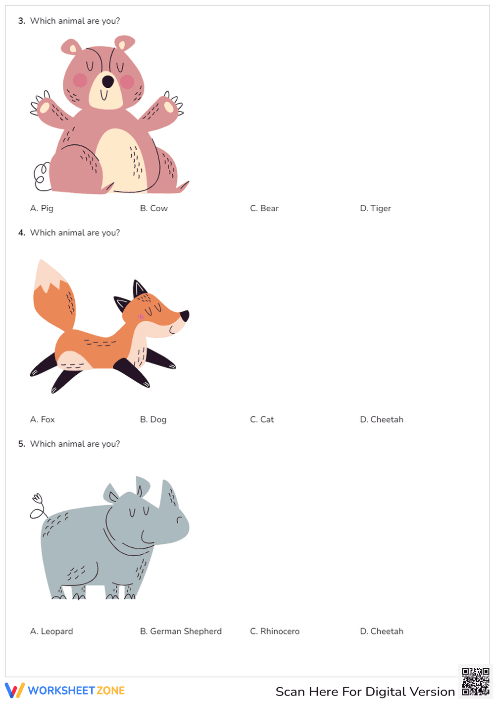 Printable Earth Day Animal Quiz | Grade 1 English - Page 2