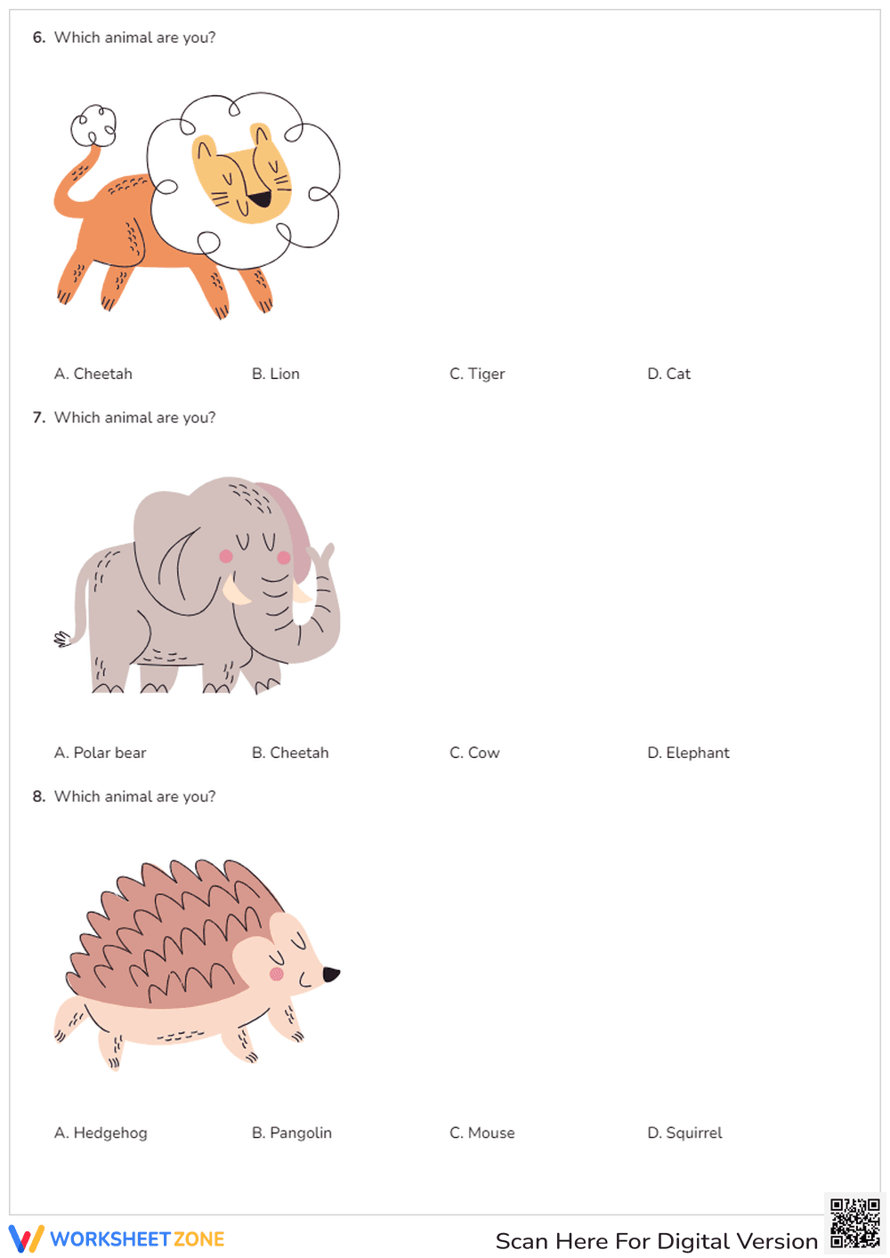 Printable Earth Day Animal Quiz | Grade 1 English - Page 3