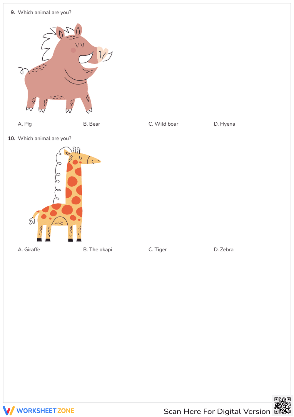 Printable Earth Day Animal Quiz | Grade 1 English - Page 4