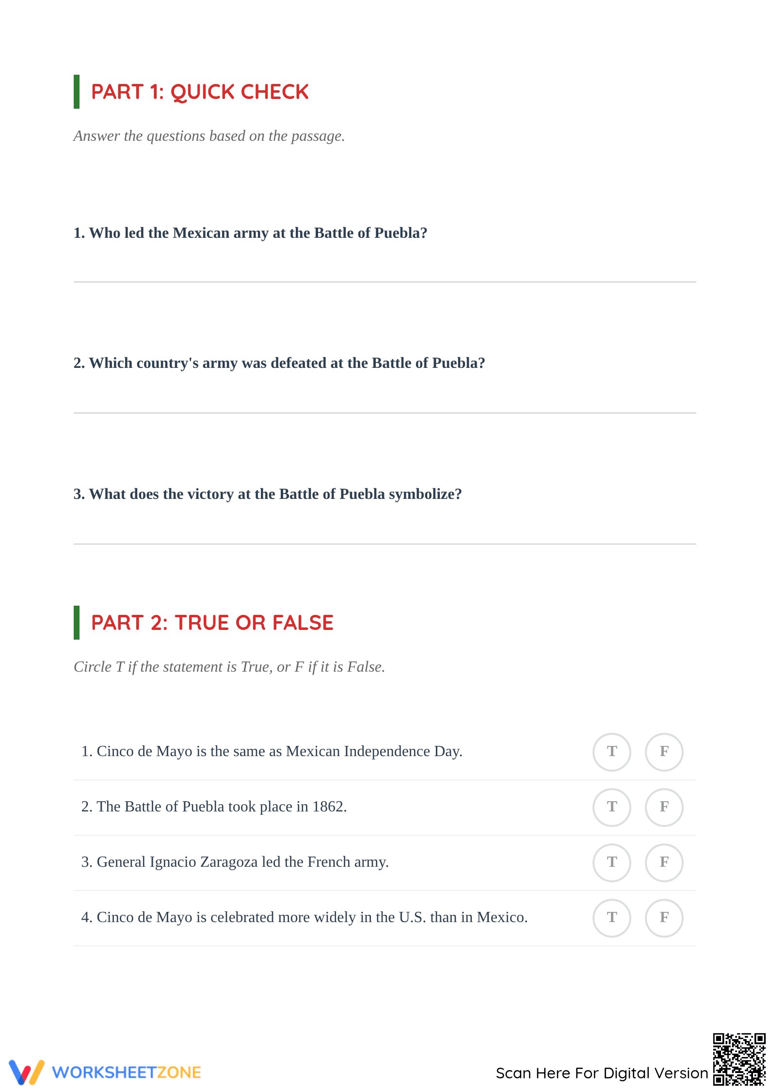 Cinco de Mayo Reading Comprehension | Essential Grade 4 ELA - Page 2