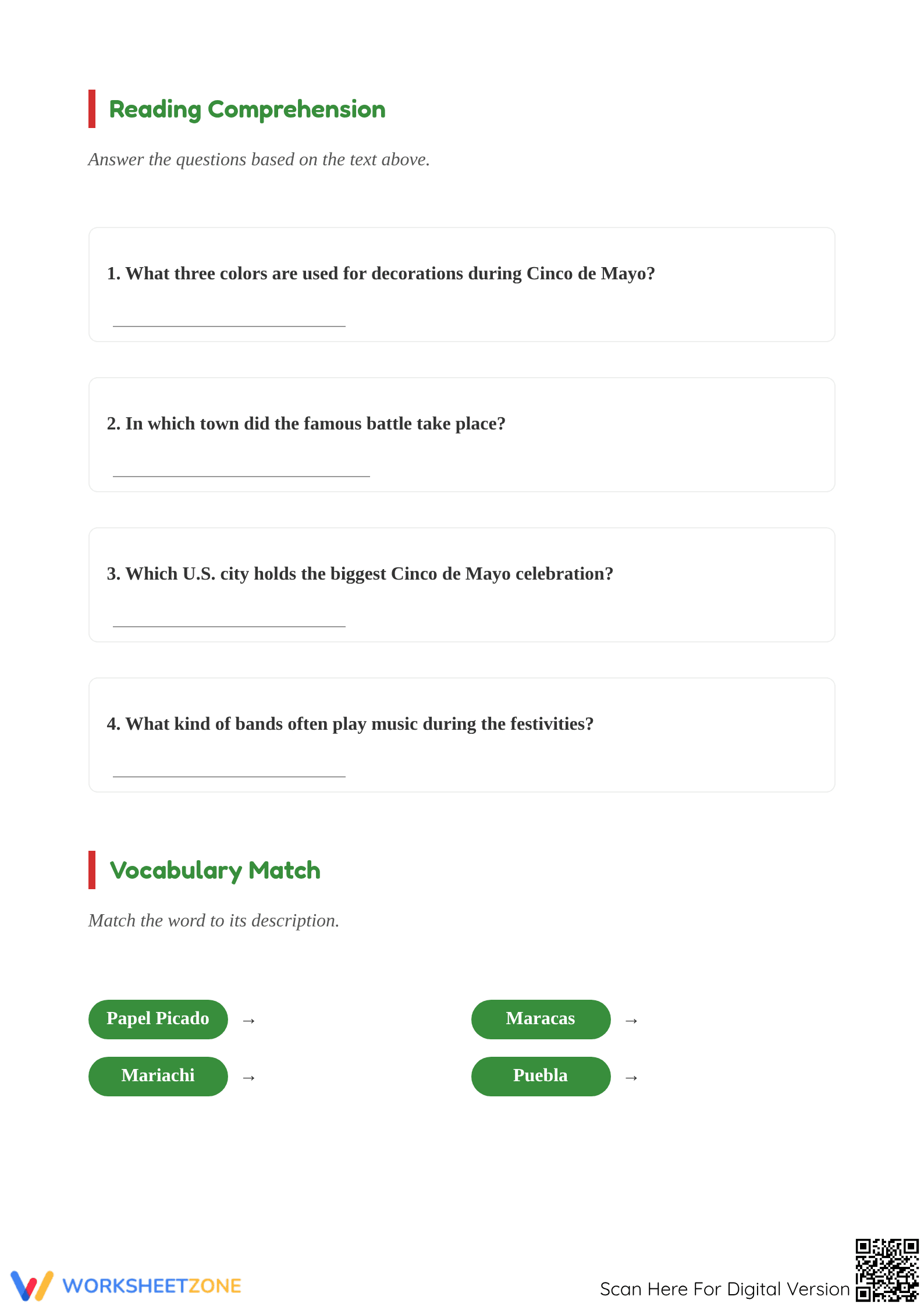 Cinco de Mayo Poem Worksheet | Grade 2 Essential - Page 2