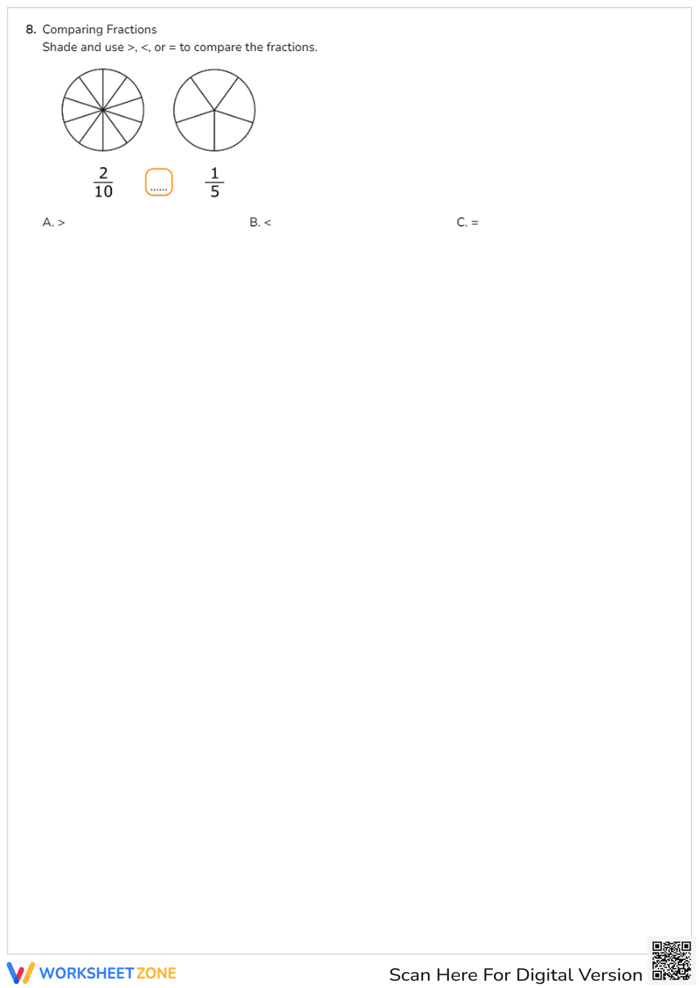 Visually Compare Fractions with Shading - Page 3