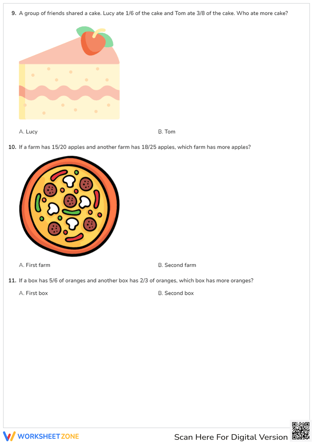 Comparing Fractions 18 - Page 3
