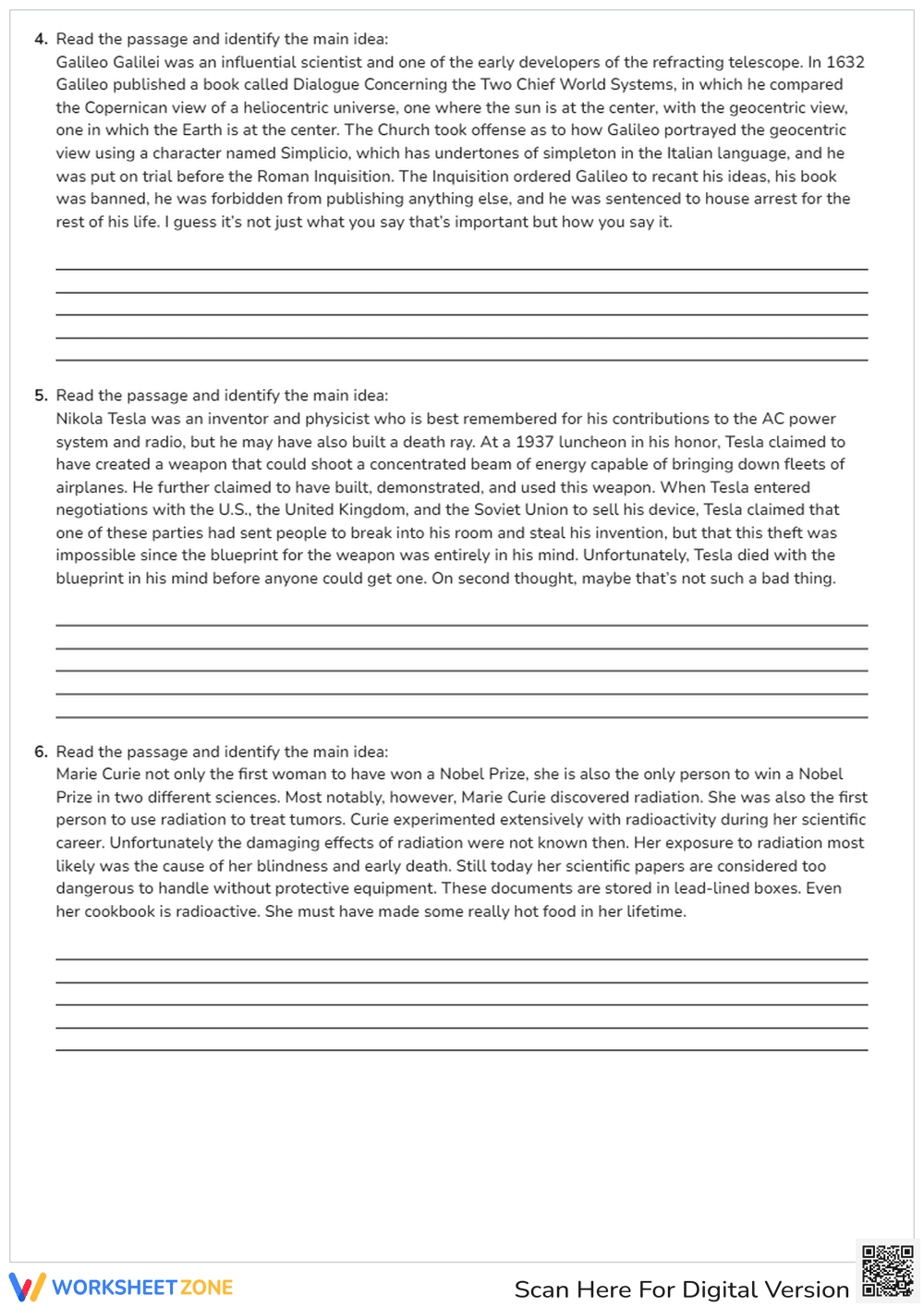 Finding the Main Idea in Various Passages - Page 2