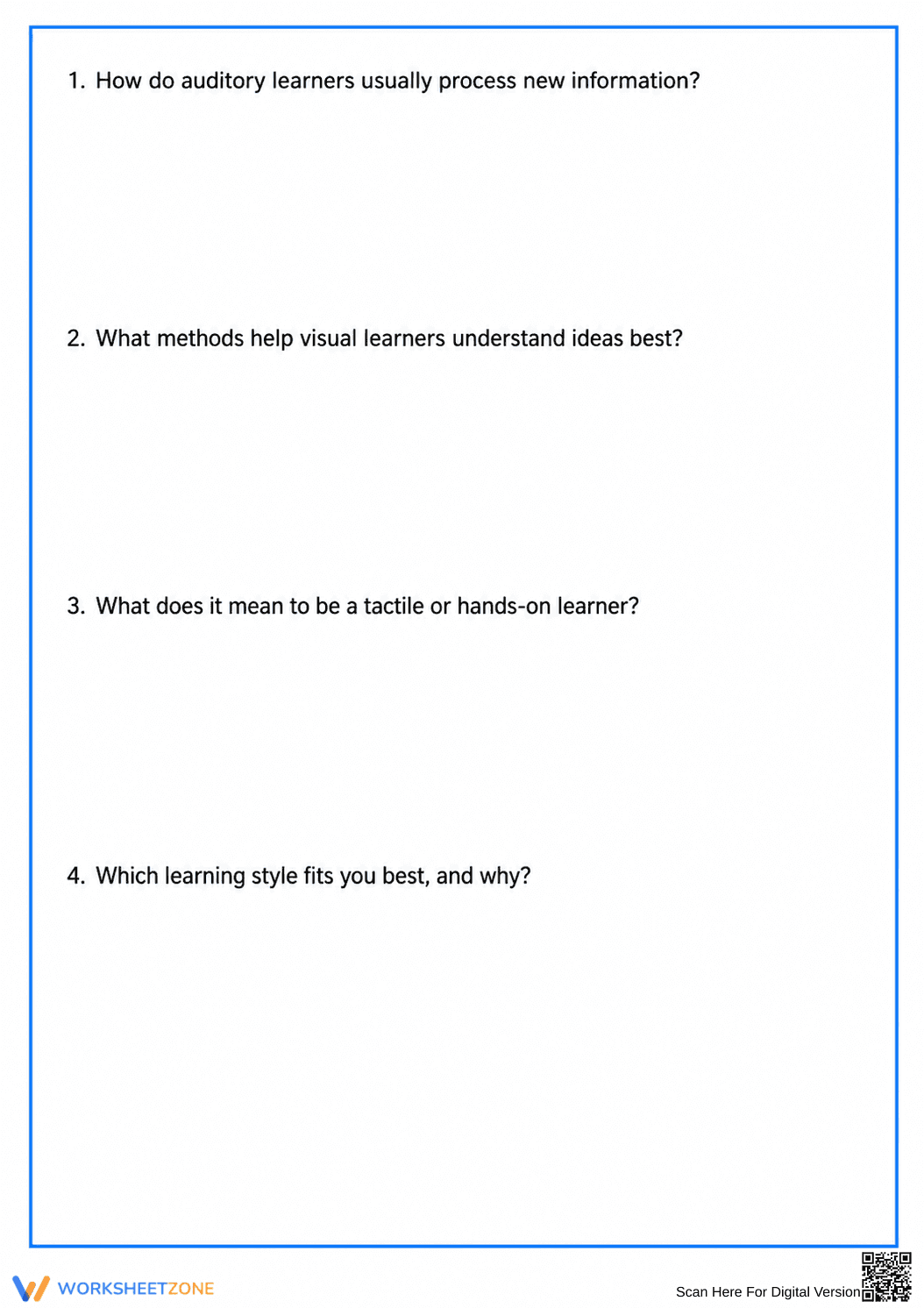 Essential Learning Styles Worksheet | Grades 9-12 Ready - Page 2