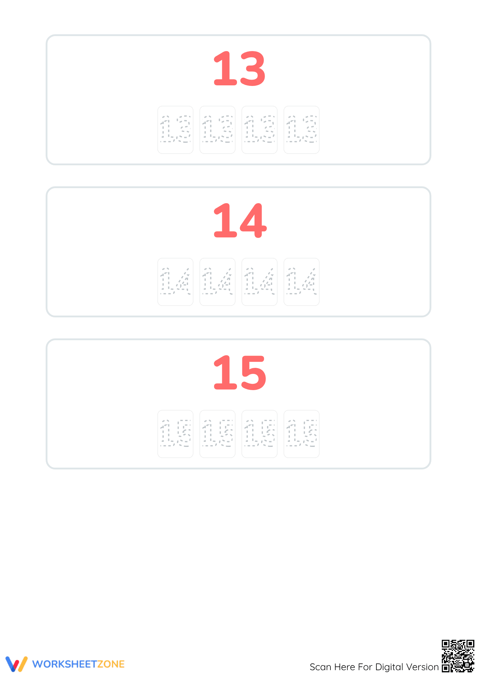 Tracing Numbers 11-20 | Essential Preschool Math - Page 2