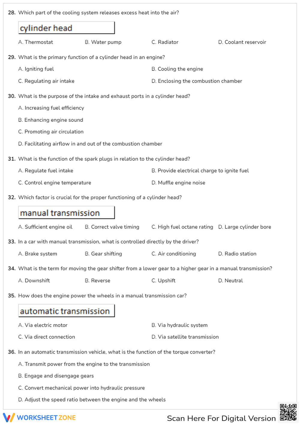 Automotive Technology Comprehensive Quiz - Page 4