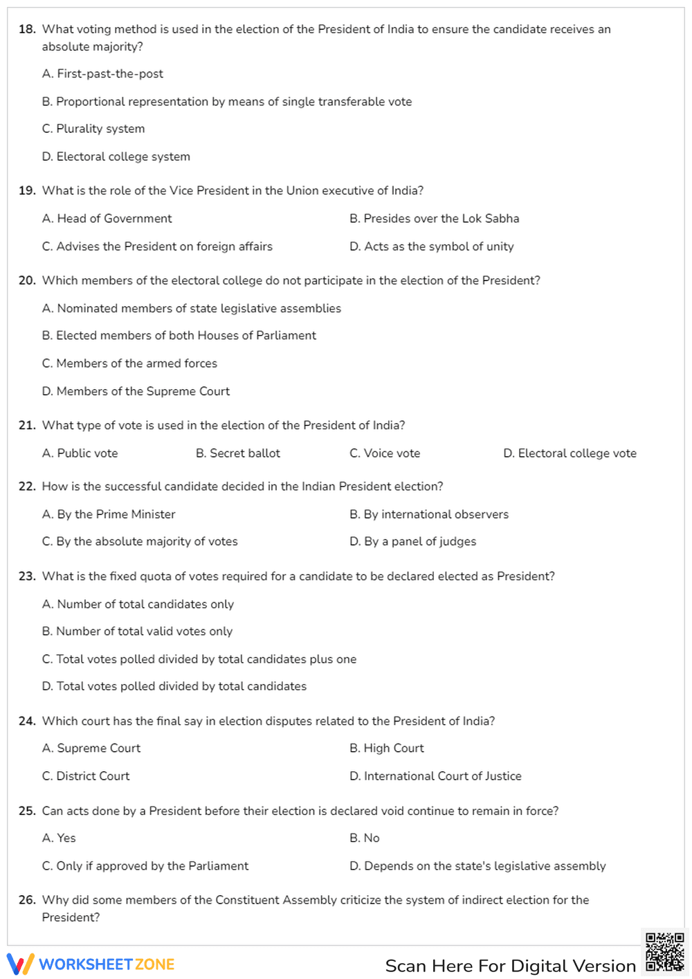 Indian Polity: President Quiz | Essential Grade 10-12 - Page 3