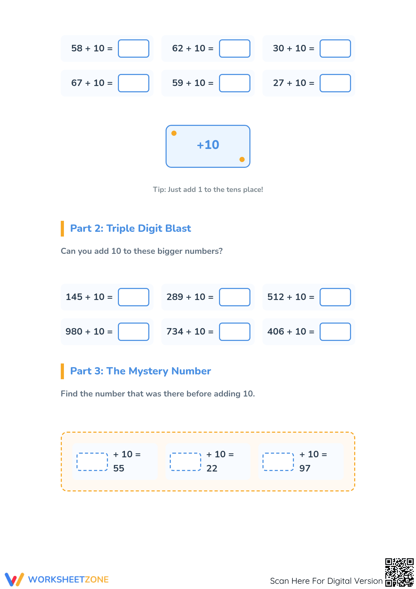 10 More 10 Less Addition Worksheet | Grade 2 Essential - Page 2