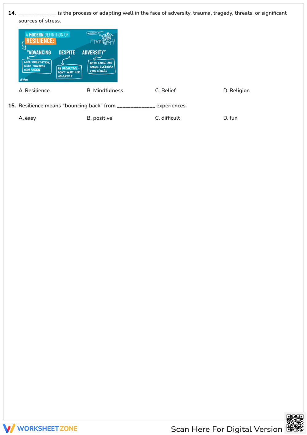 Mindfulness and Resilience Quiz | Essential Grade 7-9 Health - Page 4
