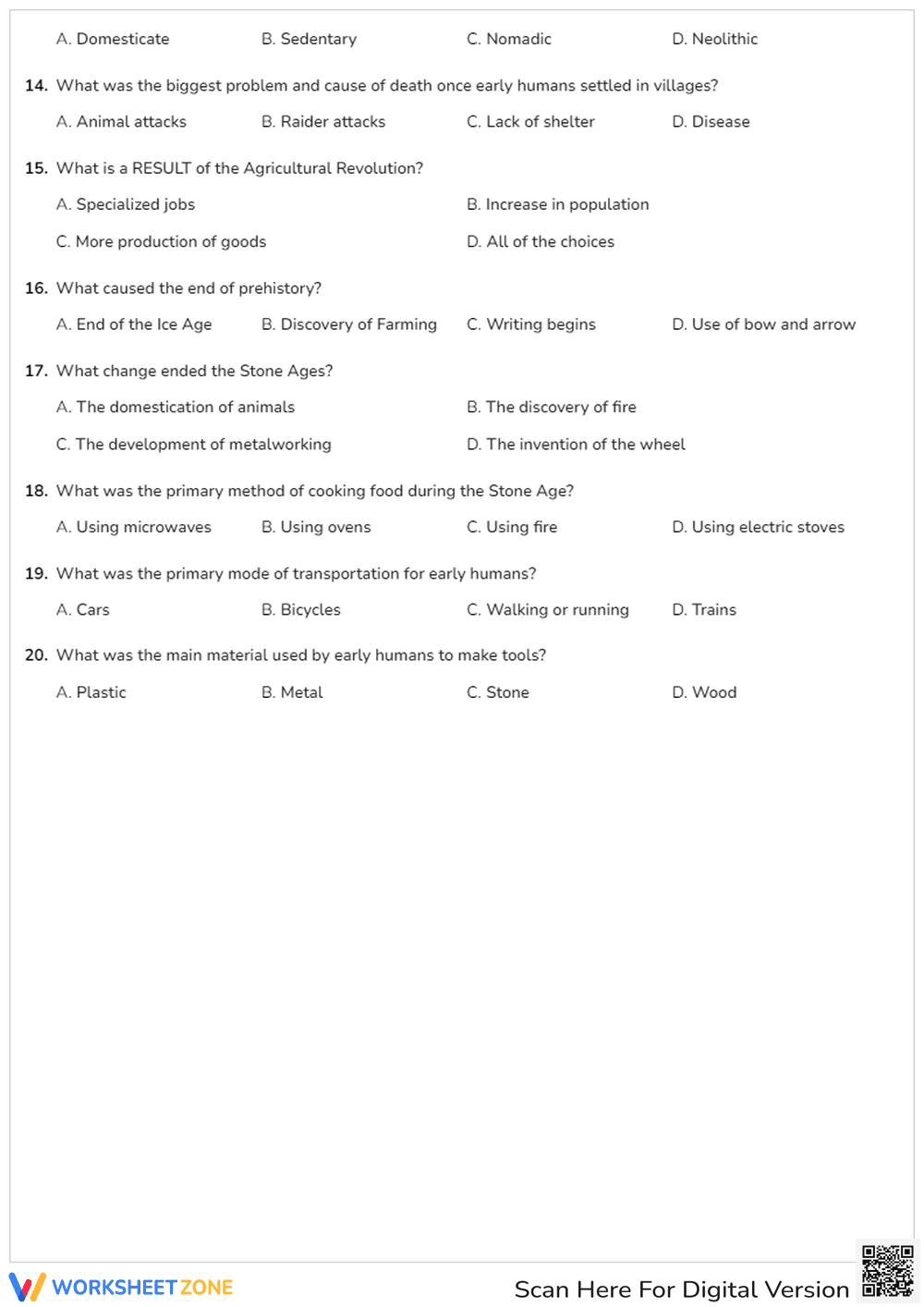 Prehistory & Early Human Development Quiz - Page 2
