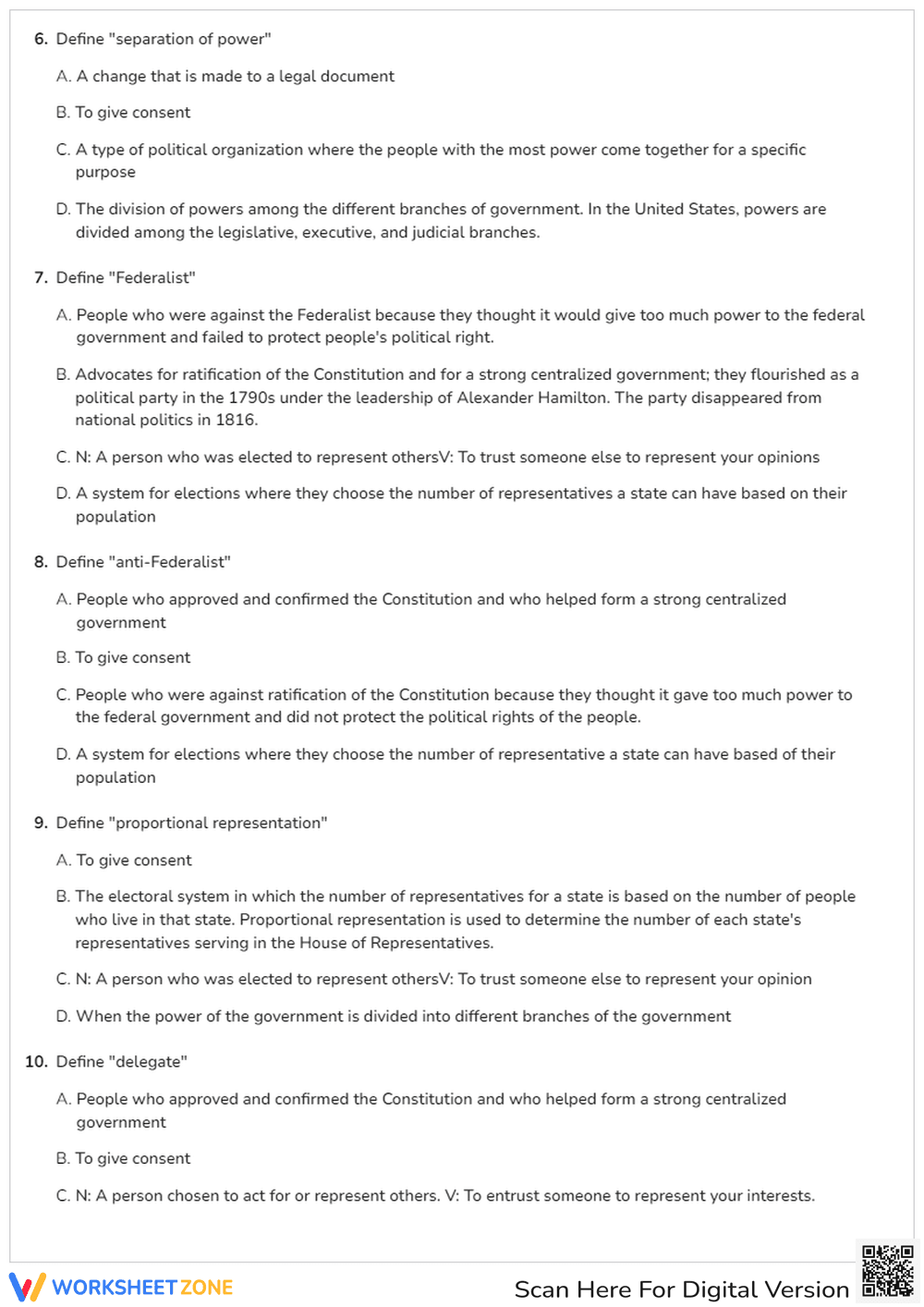 Civics: Unit 2 Vocab - Page 2