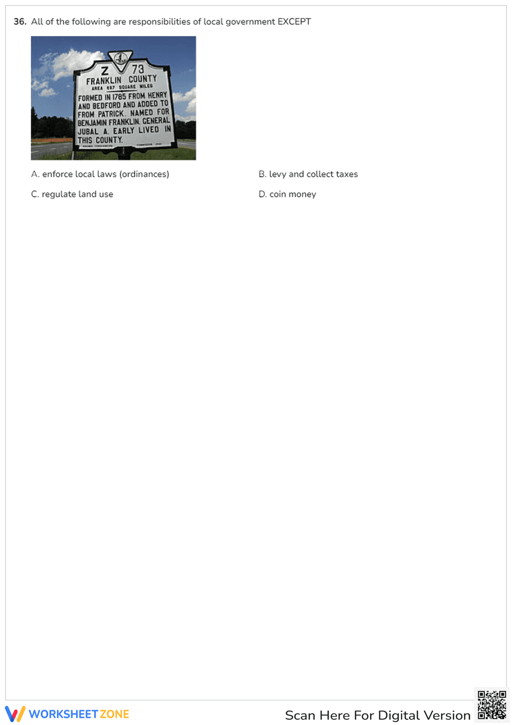 Grade 7 Government Functions — Printable No-Prep Worksheet - Page 6