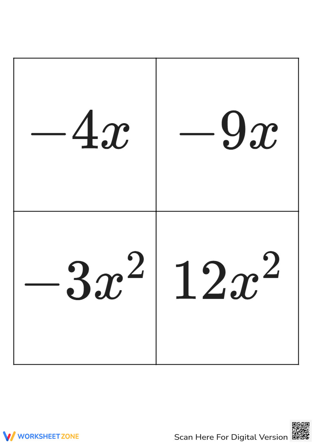 Combining Like Terms: Quadratic Expressions Practice! - Page 3