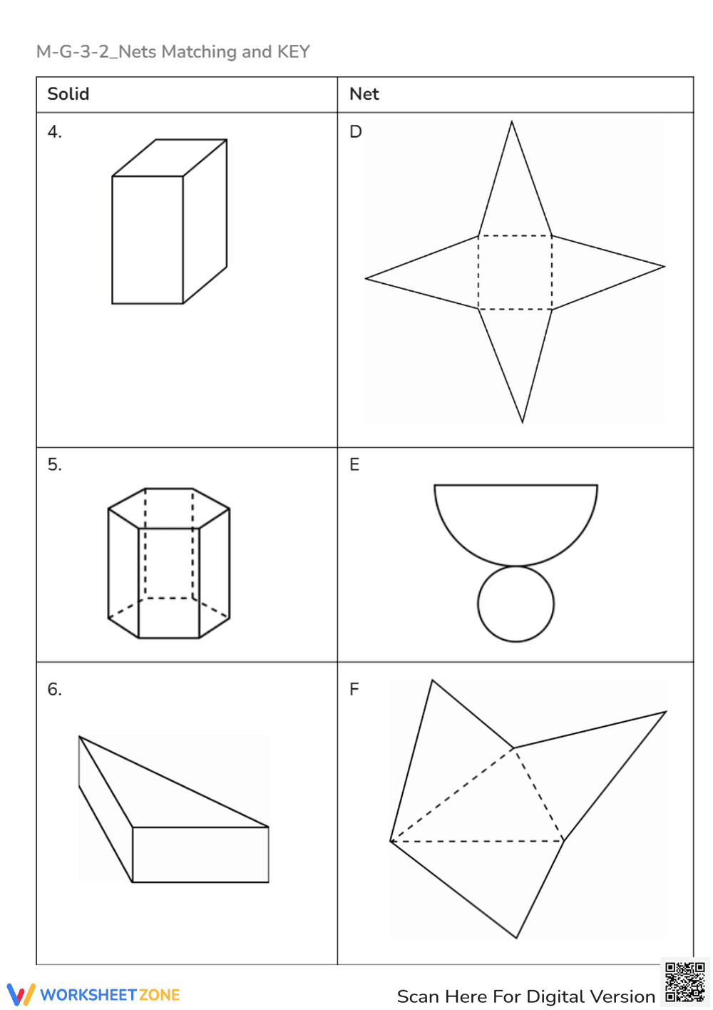 3D Shapes & Nets Matching - Geometry Worksheet Activity - Page 2
