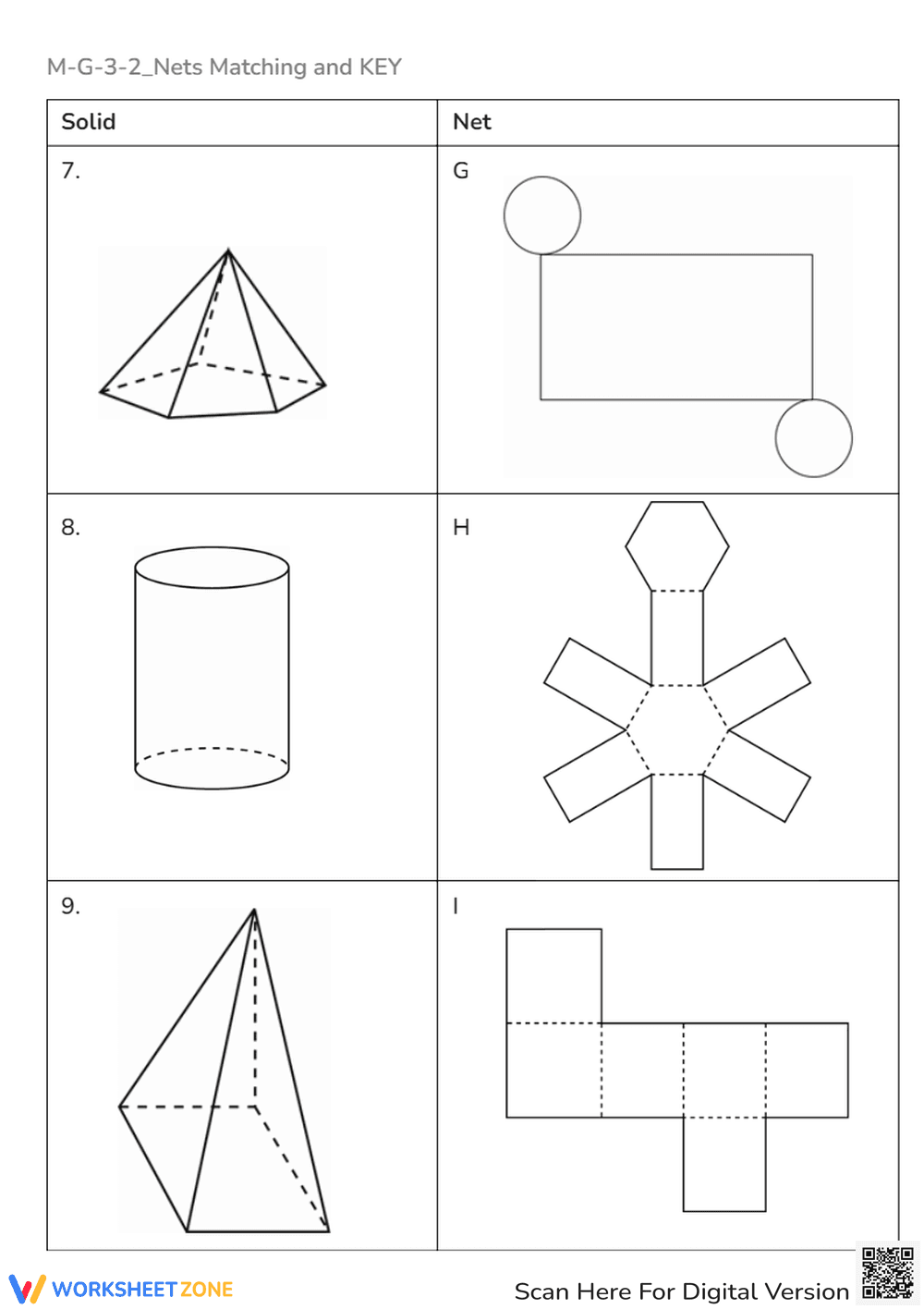 3D Shapes & Nets Matching - Geometry Worksheet Activity - Page 3
