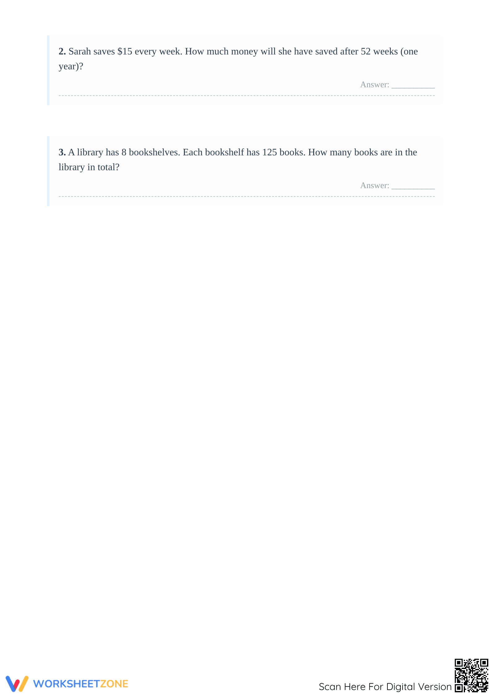 Essential Grade 6 Multiplication Review Worksheet - Page 3