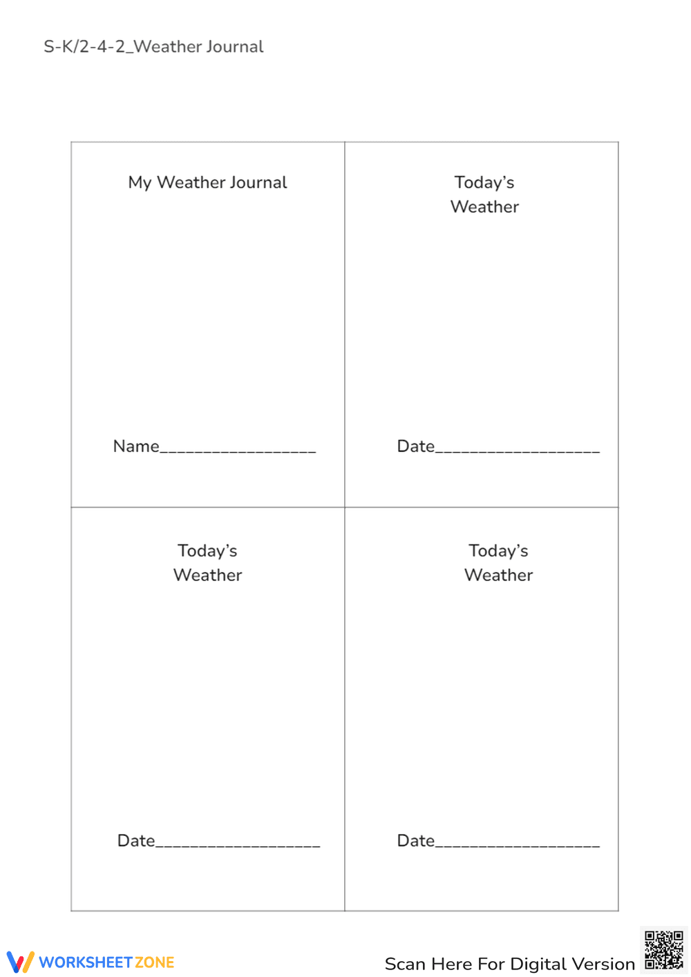 Preschool Weather Journal Worksheet - Daily Observation & Recording - Page 2