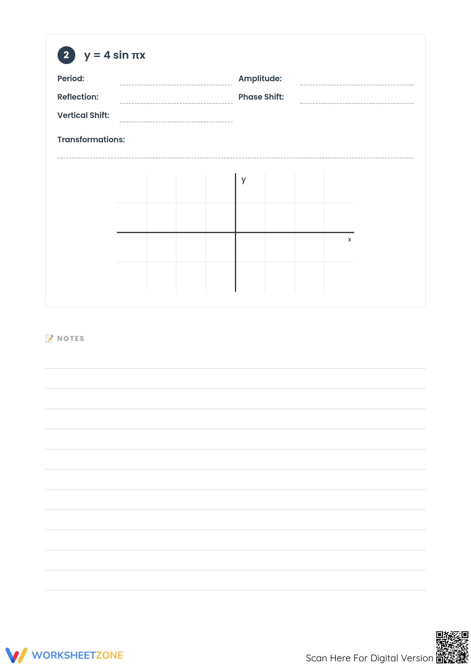 Graphing Sine and Cosine Worksheet | Grade 11 Math Printable - Page 2