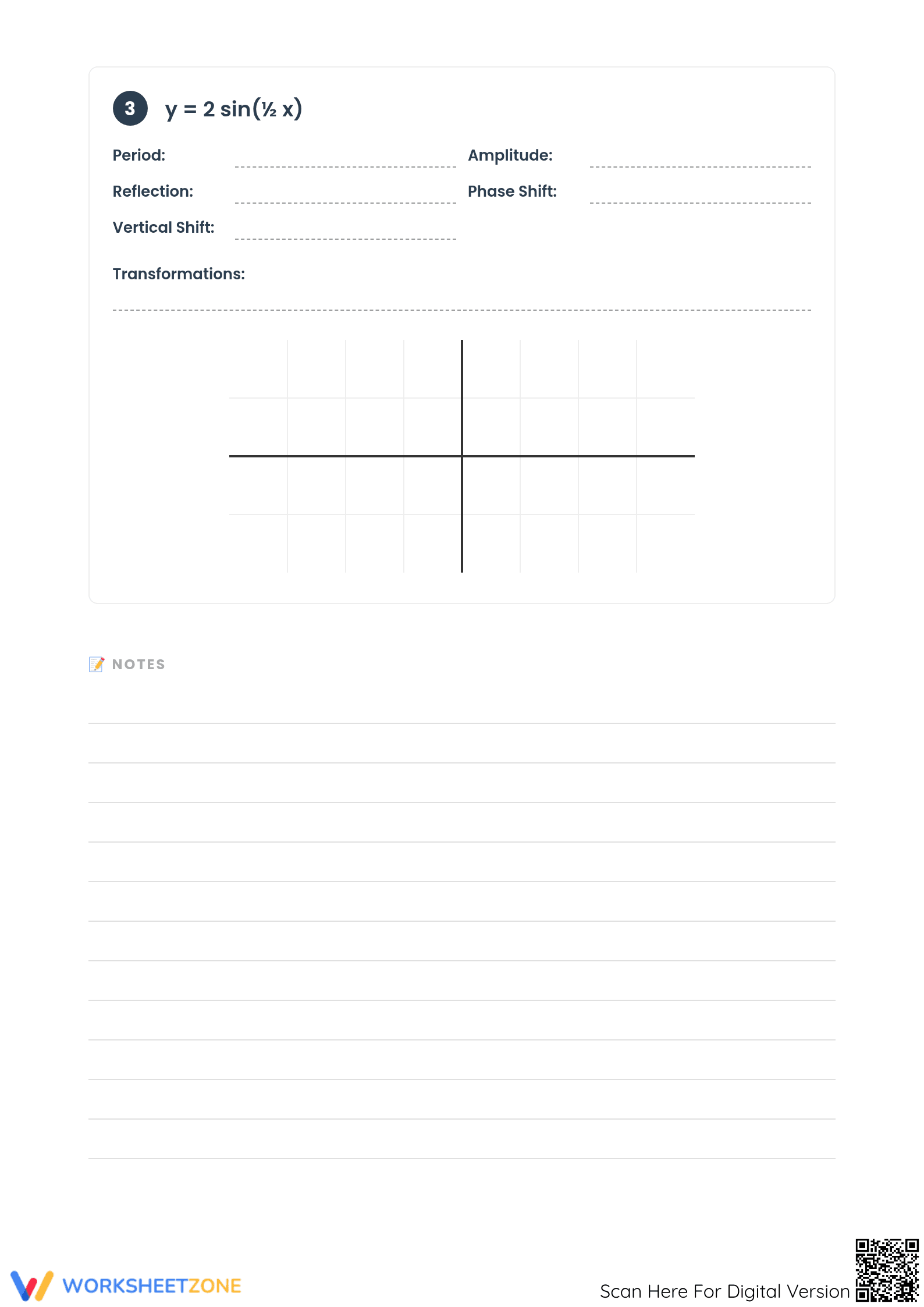 Graphing Sine and Cosine Worksheet | Grade 11 Math Printable - Page 3