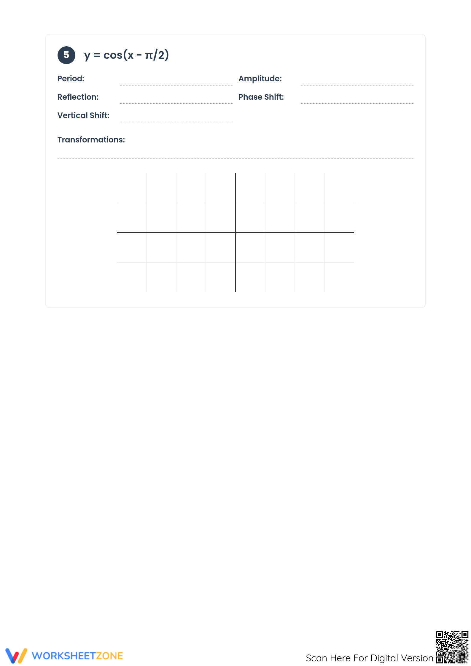 Graphing Sine and Cosine Worksheet | Grade 11 Math Printable - Page 5