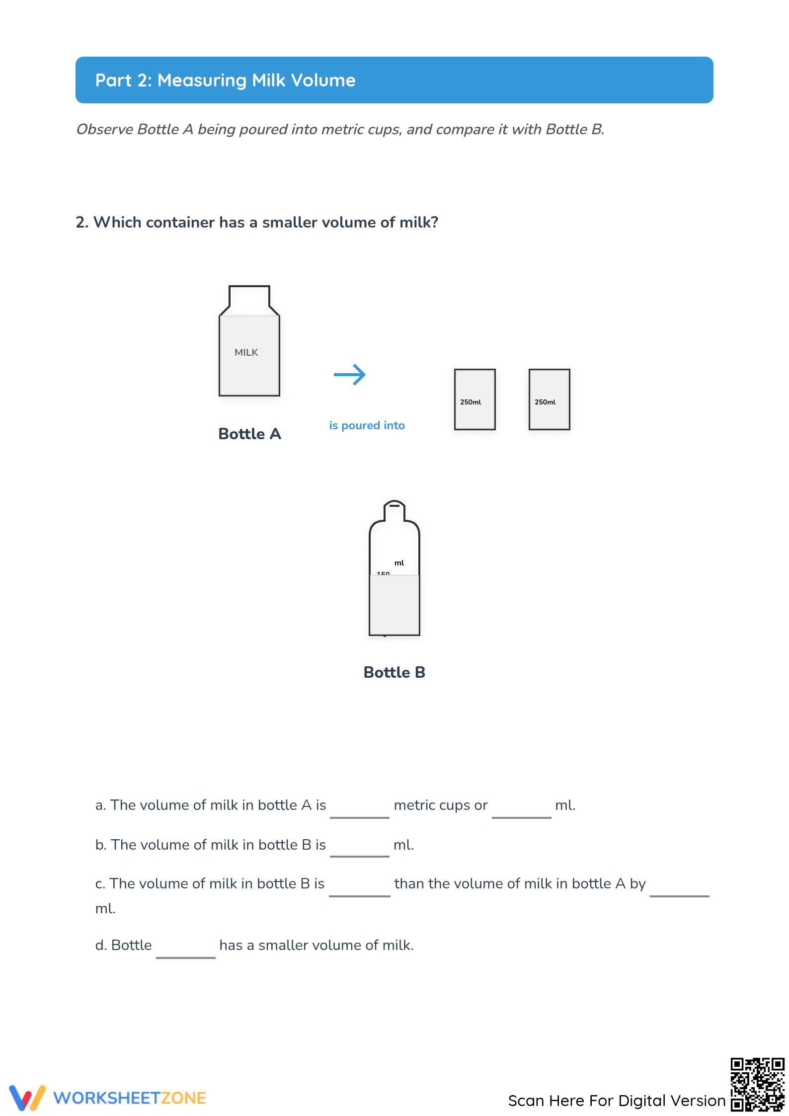 Compare the Volumes of Liquids | Essential Grade 3-5 Math - Page 2