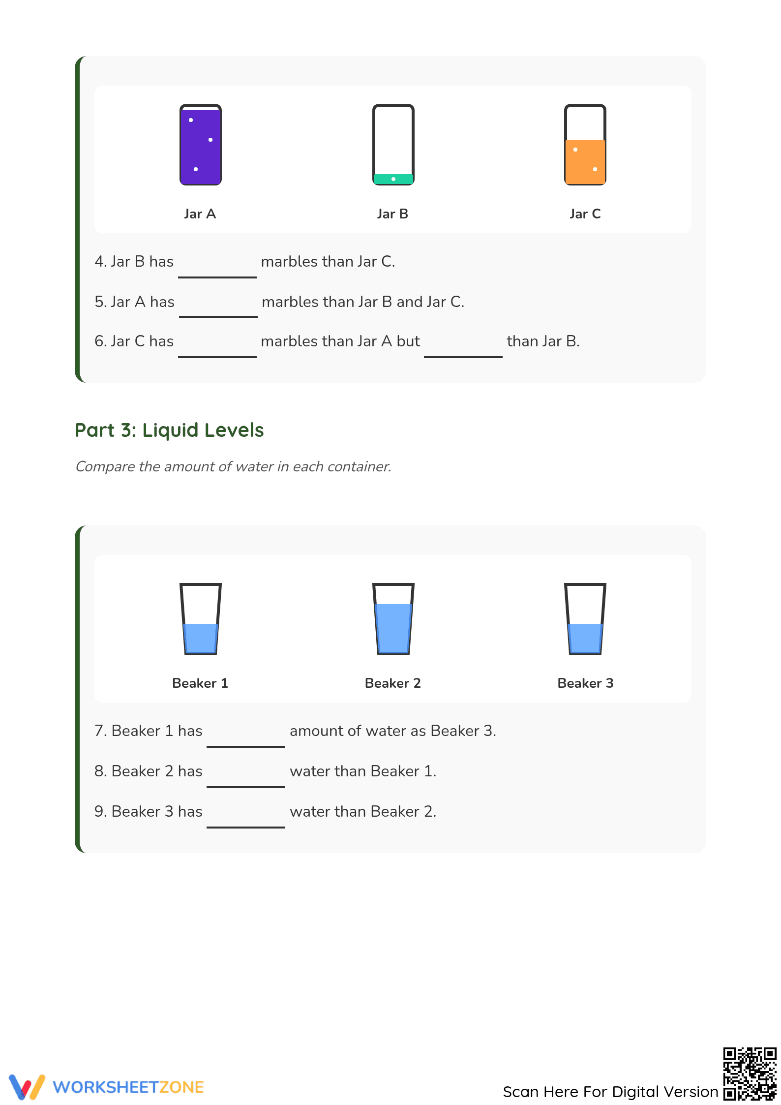 Comparing Volume Worksheet | Grade 3 Math Printable - Page 2