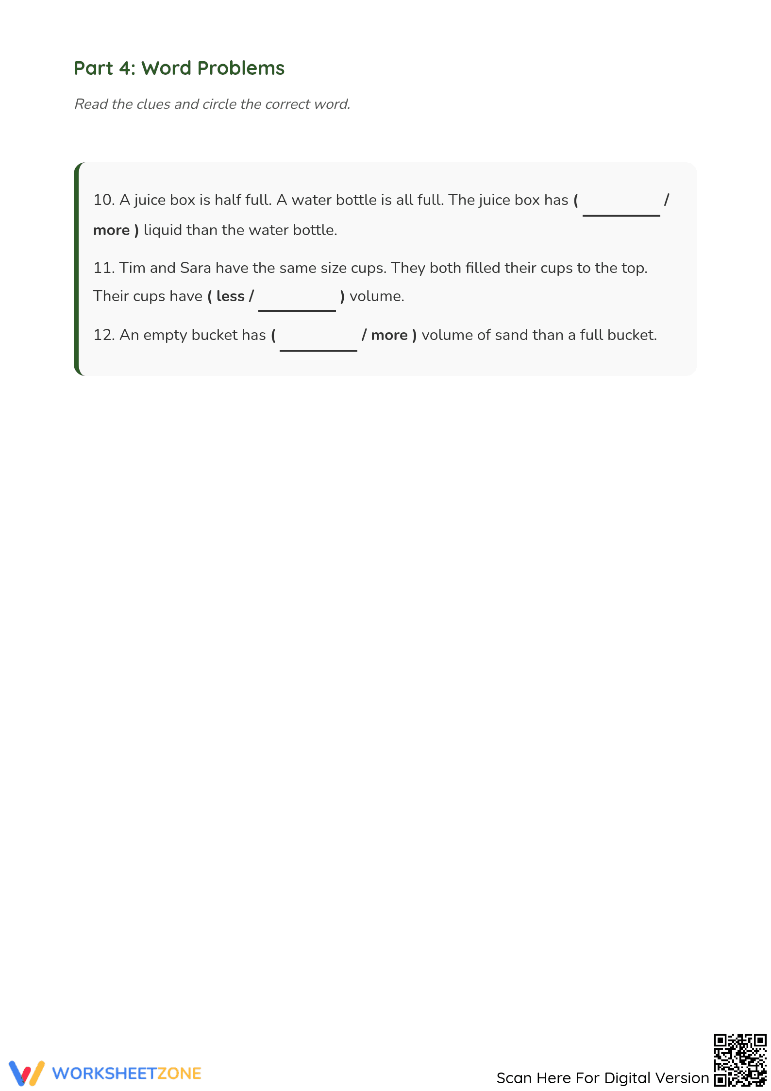 Comparing Volume Worksheet | Grade 3 Math Printable - Page 3