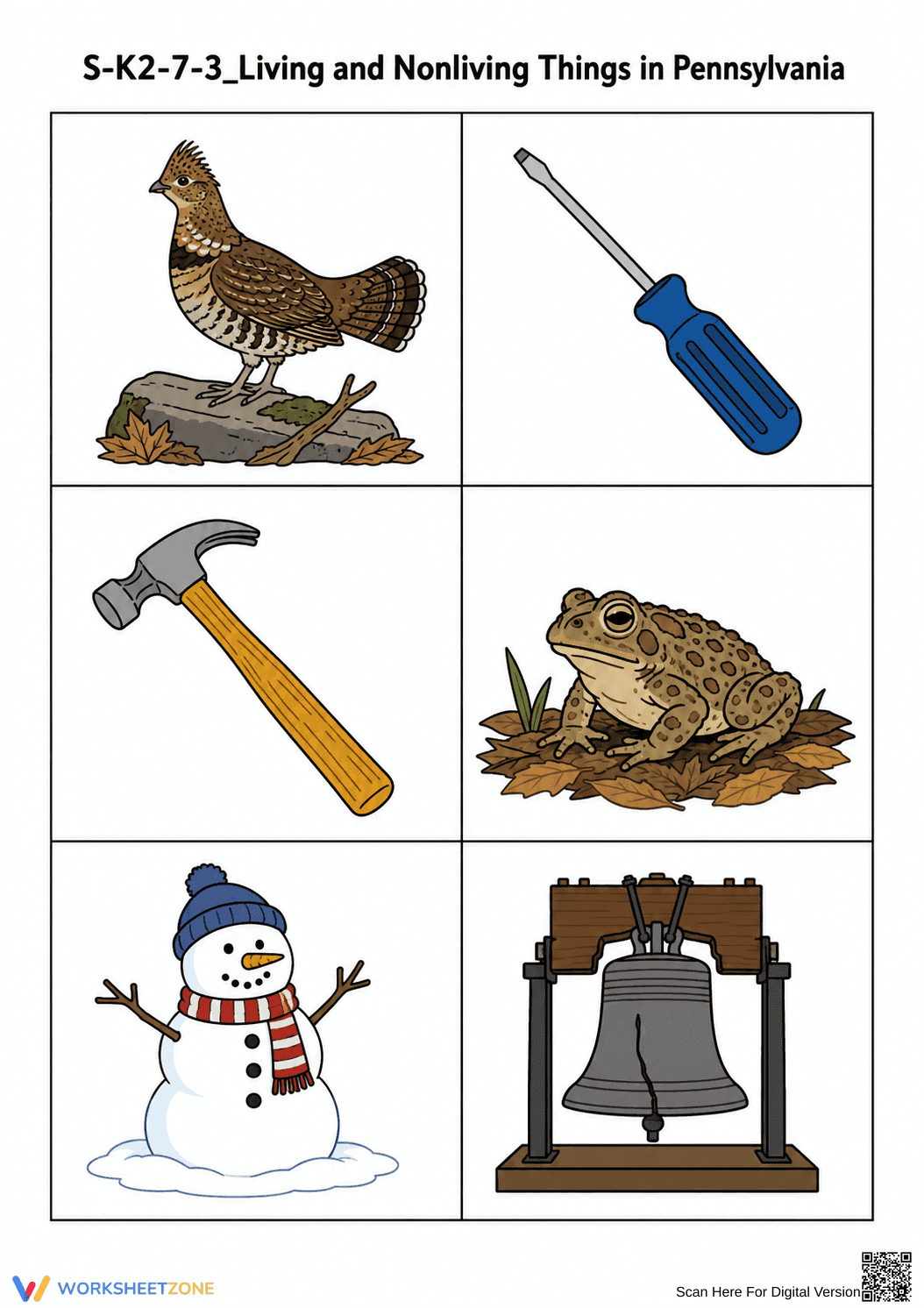 Printable Living and Nonliving Things Worksheet | Grade K - Page 2