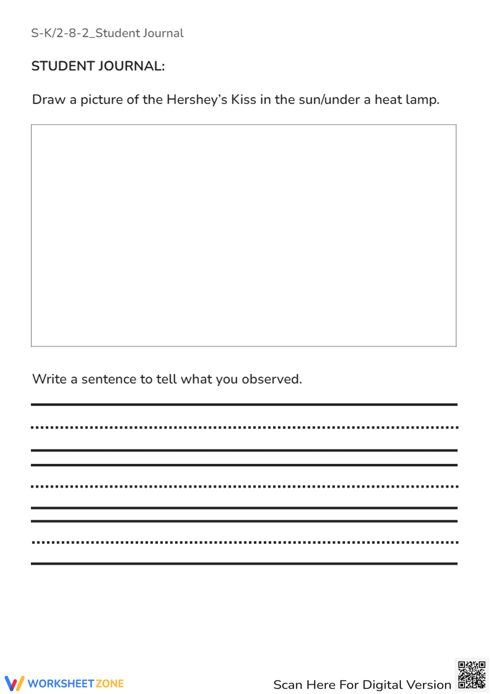 Hershey's Kiss Drawing Prompt - K-2 Creative Student Journal - Page 2