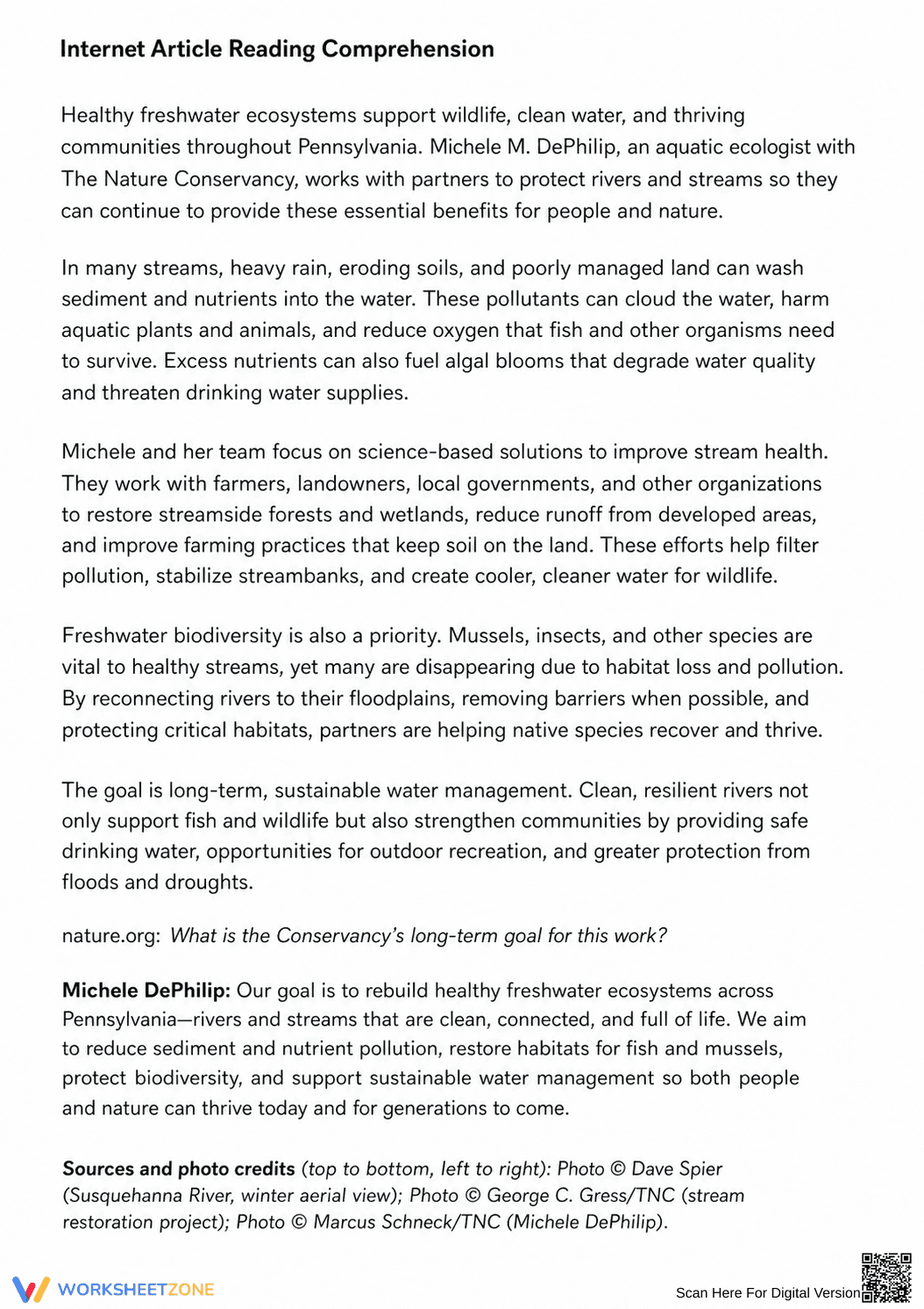 Freshwater Ecosystems Worksheet | Grade 6-12 Essential - Page 3