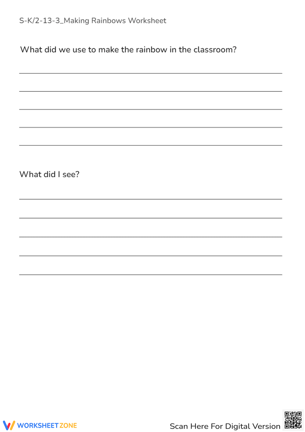 Making Rainbows Drawing Prompts - K-1 Science Activity - Page 2