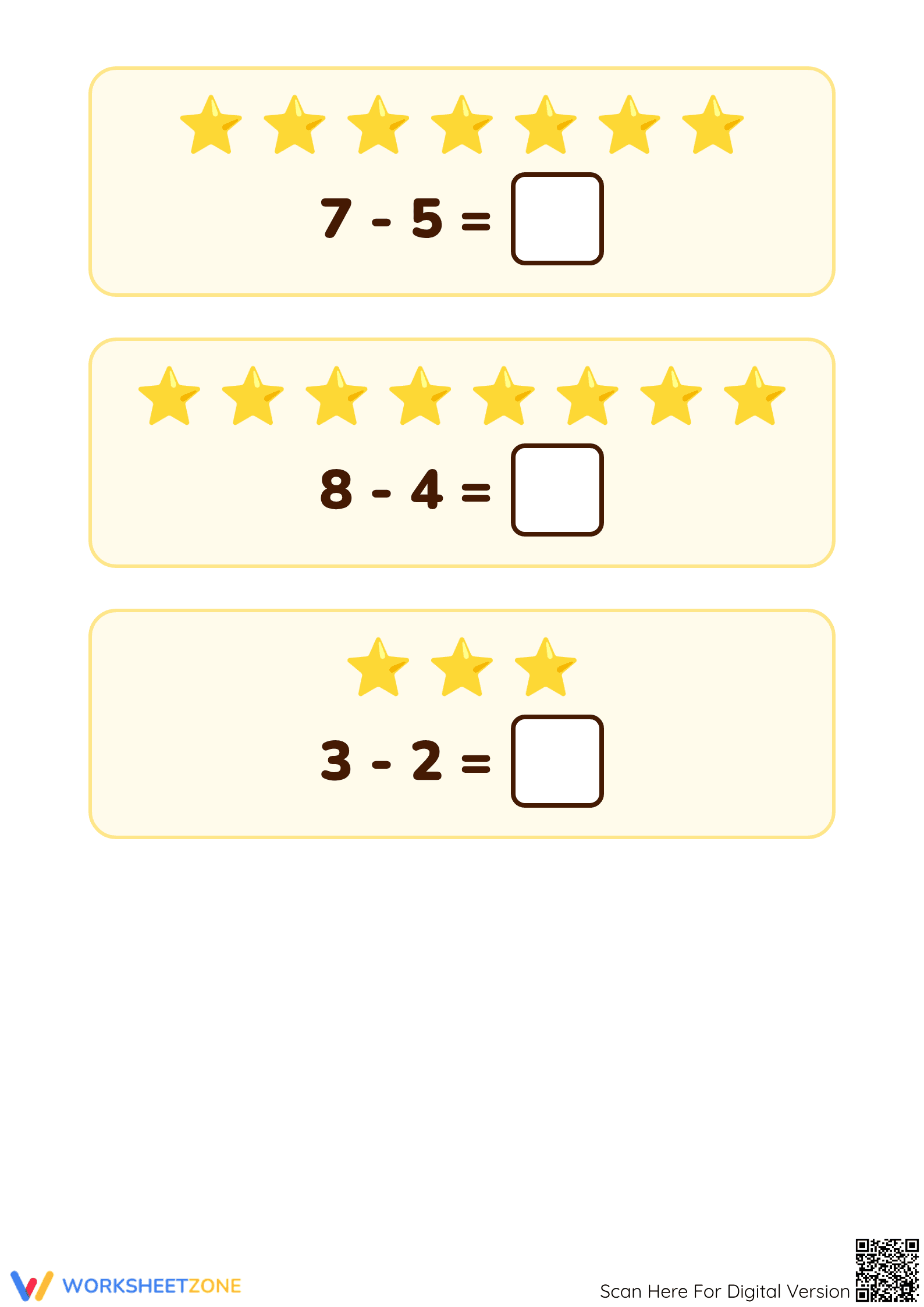Starfish Subtraction Worksheet | Essential Grade 1 Math - Page 2