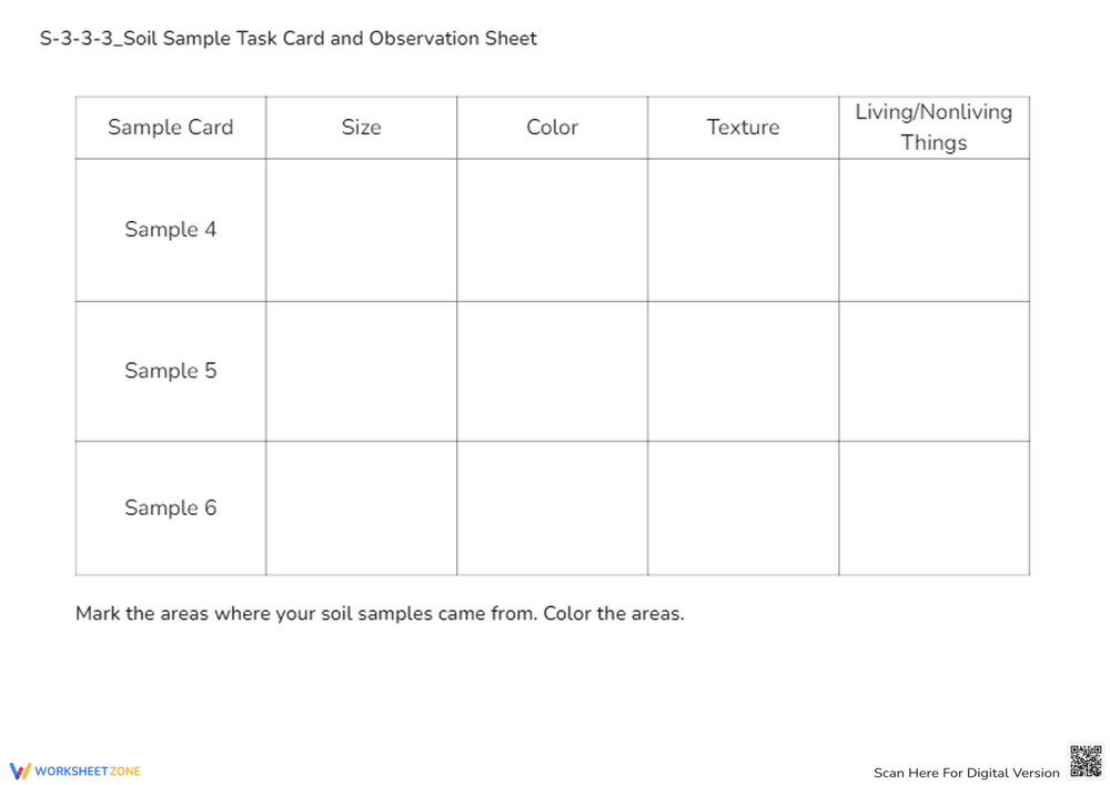 Soil Sample Collection Task Card - Schoolyard Science Activity - Page 3
