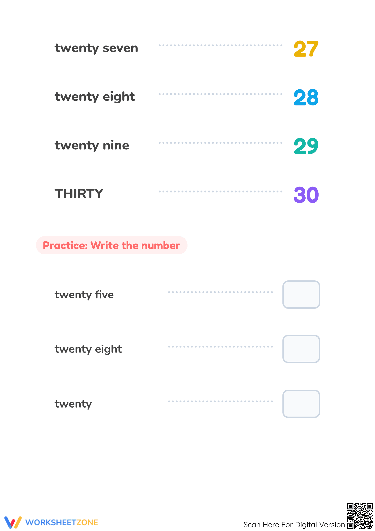 Grade 2 Number Words — Printable No-Prep Worksheet - Page 2