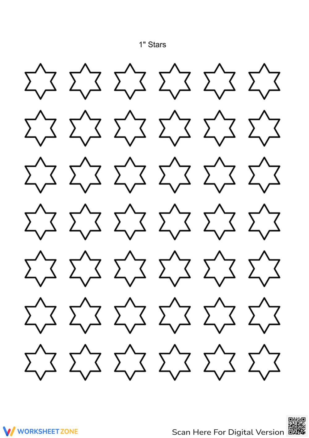 1-Inch Star Templates | Essential Kindergarten Art - Page 2