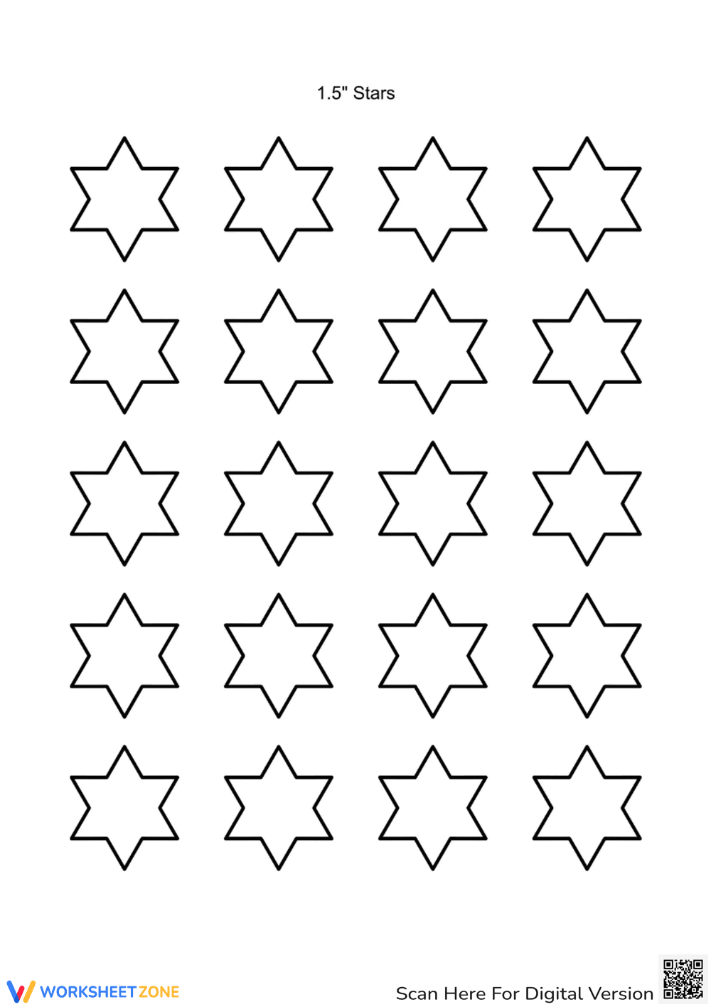 1-Inch Star Templates | Essential Kindergarten Art - Page 3