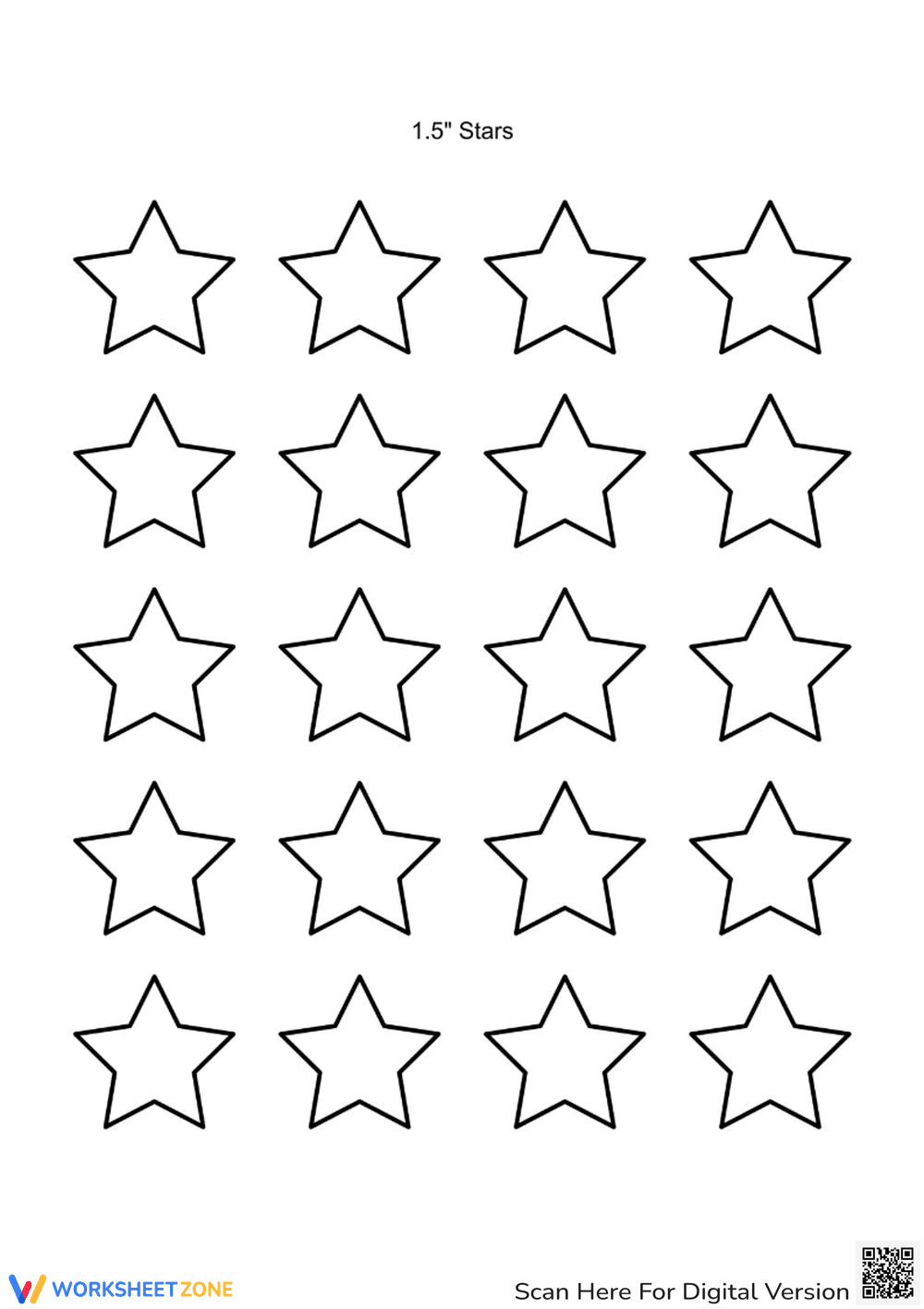 1-Inch Star Templates | Essential Kindergarten Art - Page 4