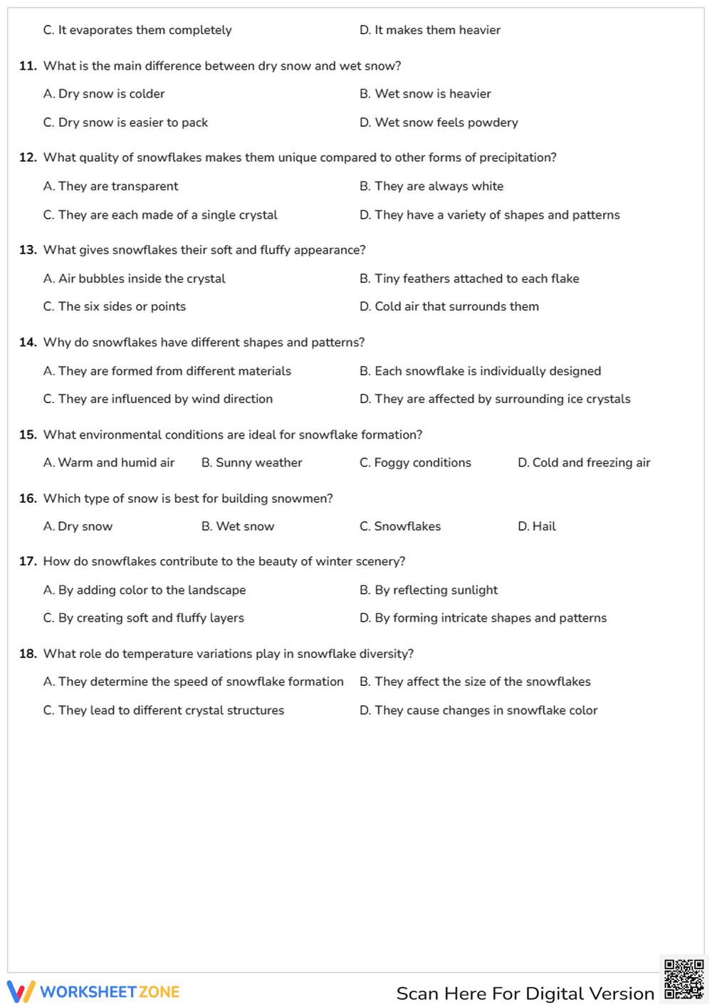 Snow Math & Science Worksheet | Grade 1 Essential - Page 2