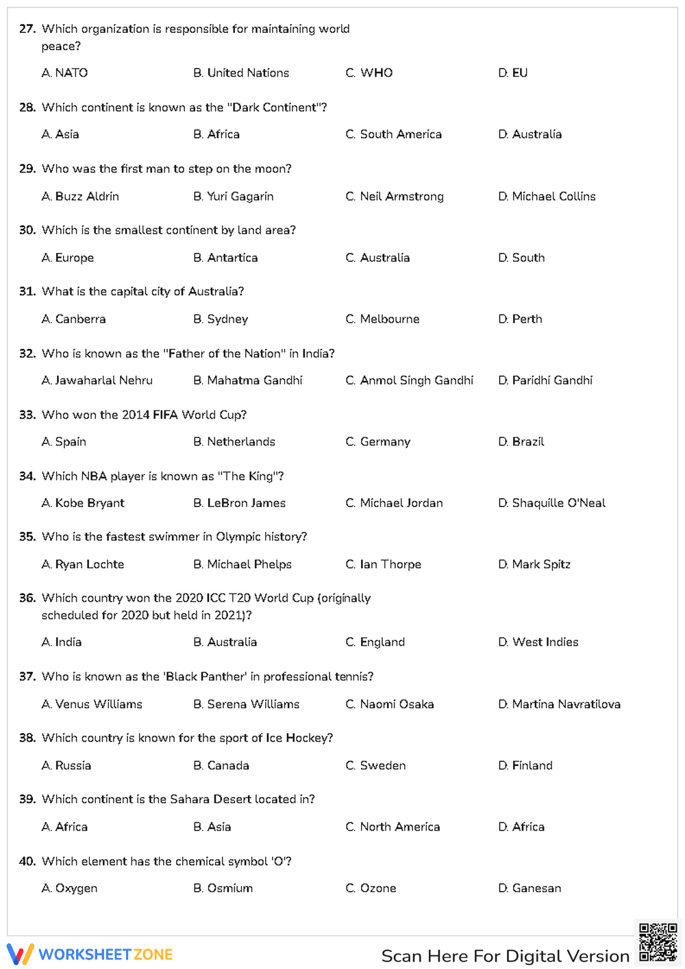 Essential General Knowledge Quiz | 50 Questions for College - Page 3