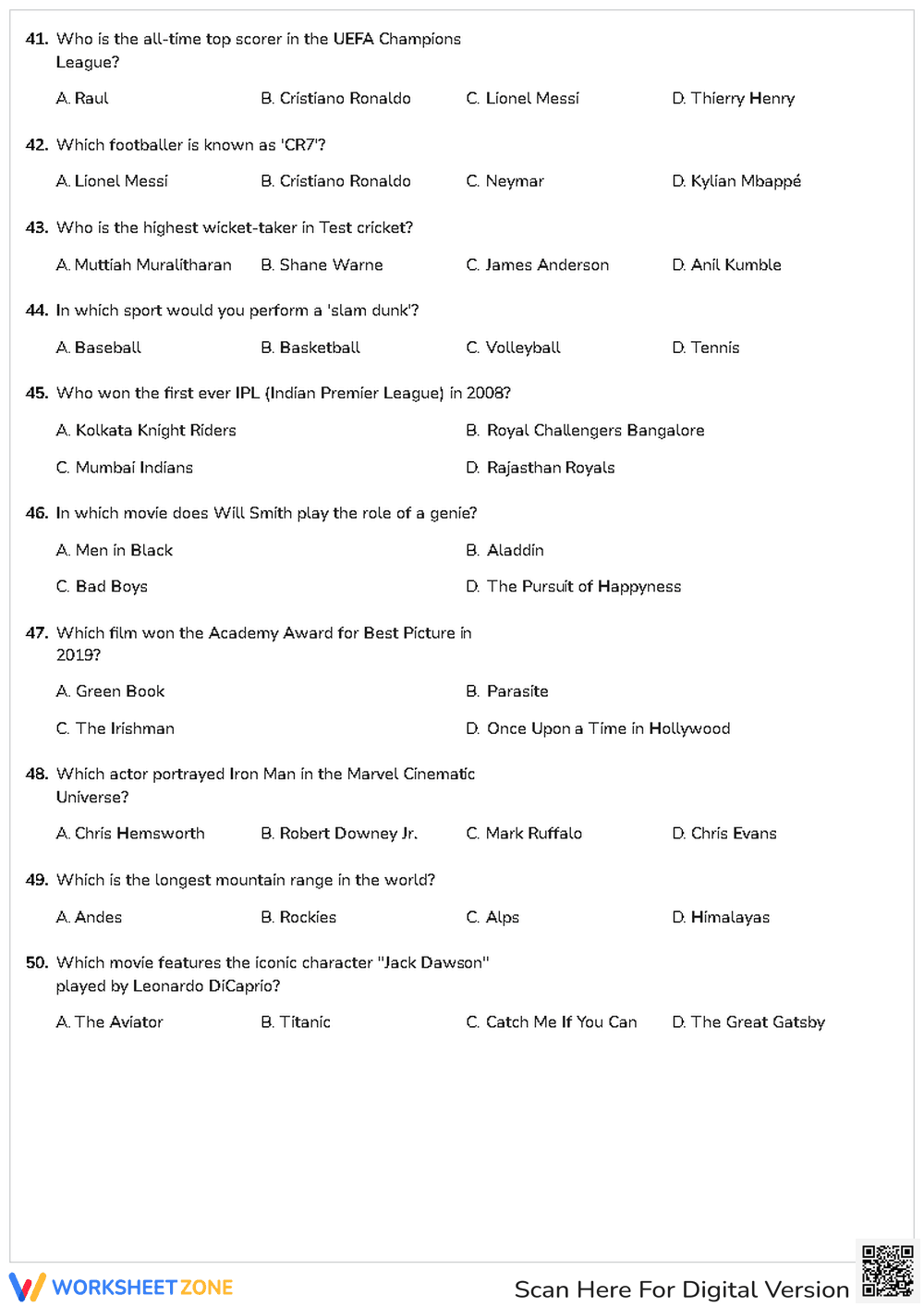 Essential General Knowledge Quiz | 50 Questions for College - Page 4