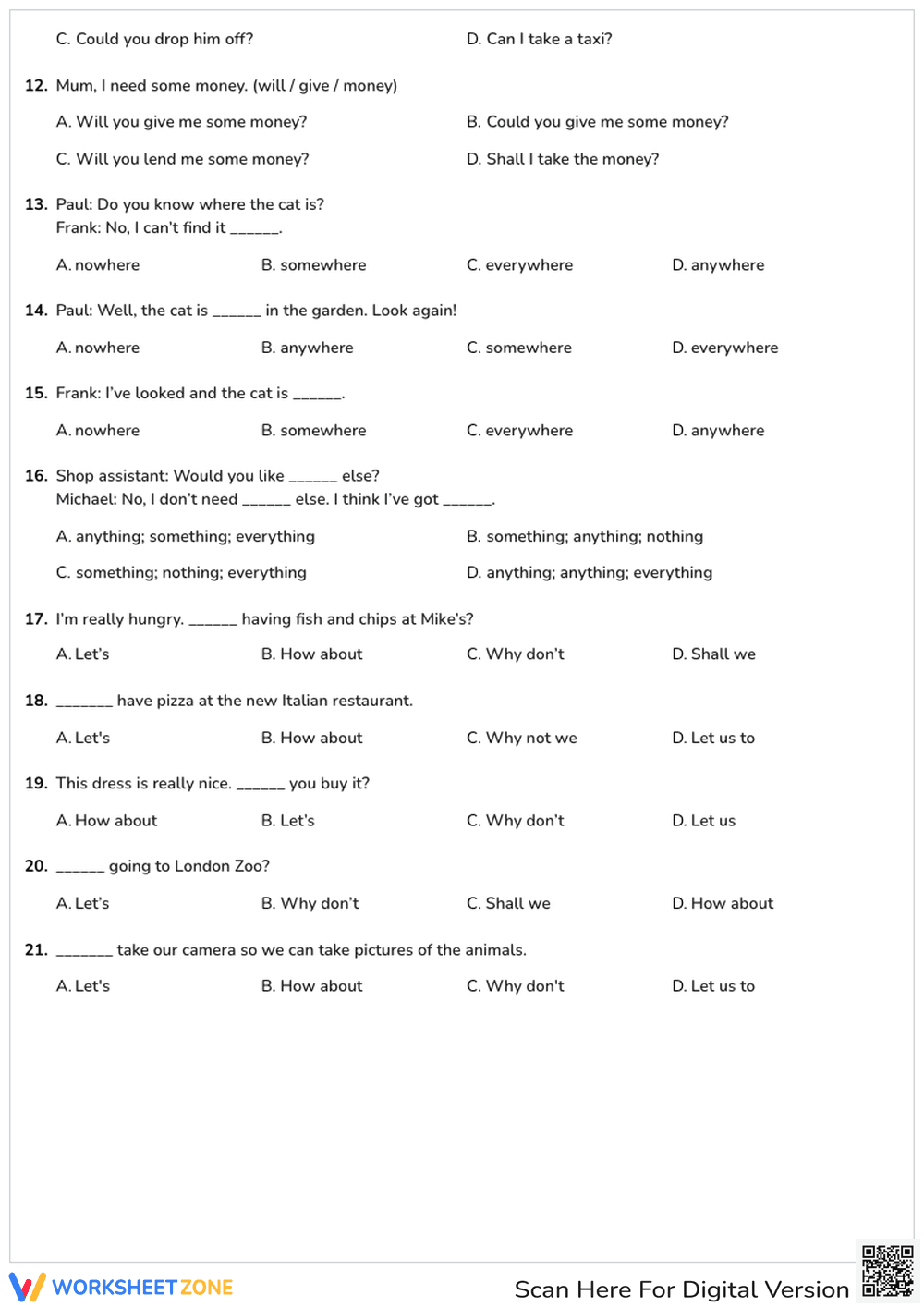 Destination A1: Extra Grammar Practice Unit 6 - Page 2