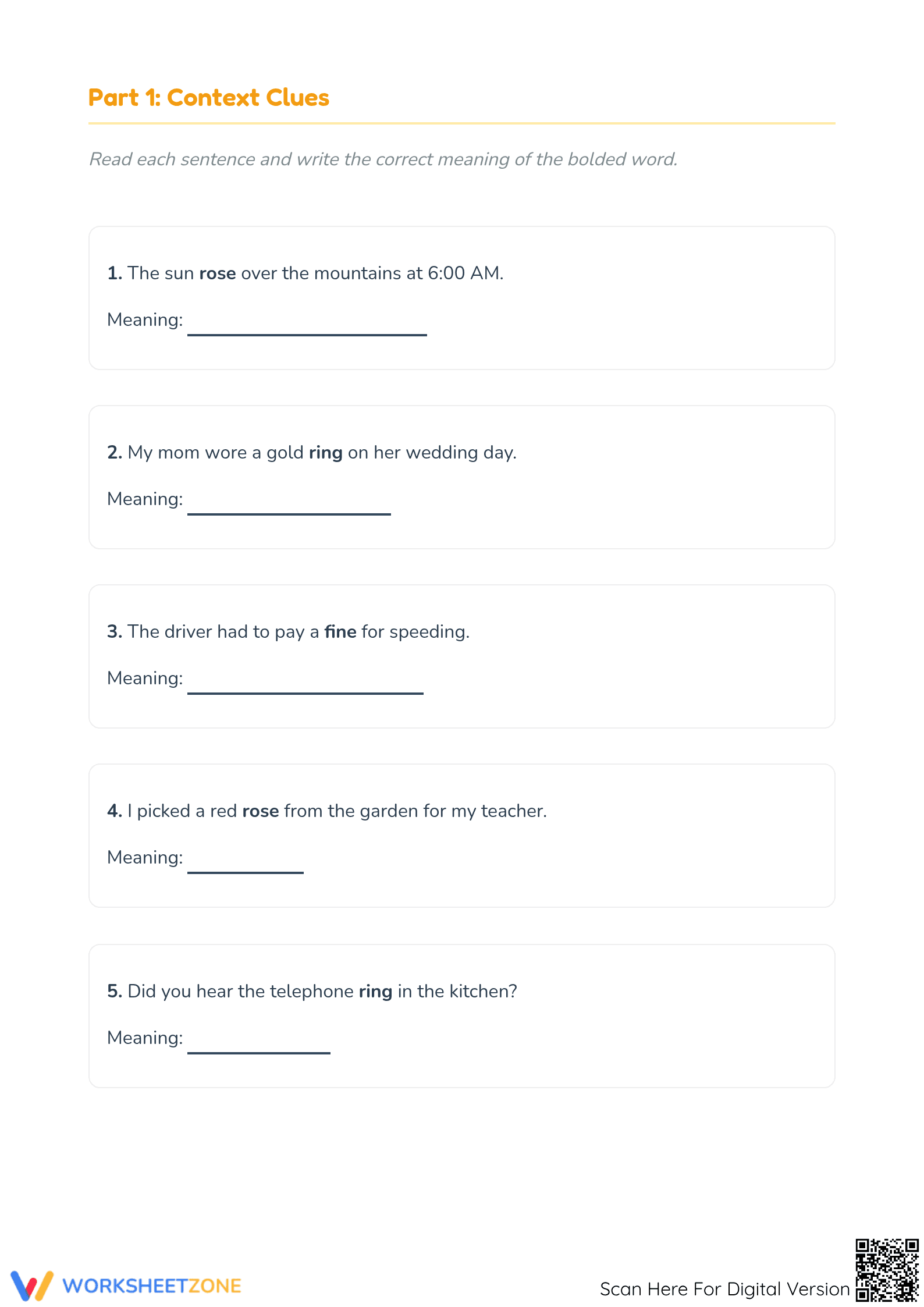Essential Grade 3 Homographs — Printable No-Prep Worksheet - Page 2