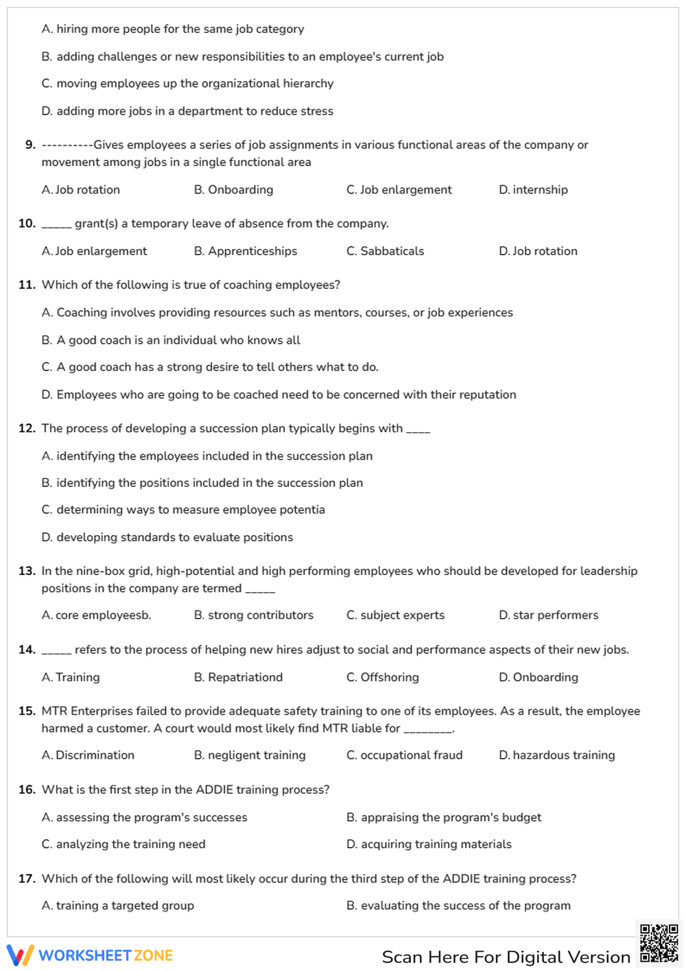 SPHRI Unit 3 Worksheet: HR Development — Essential Prep - Page 2