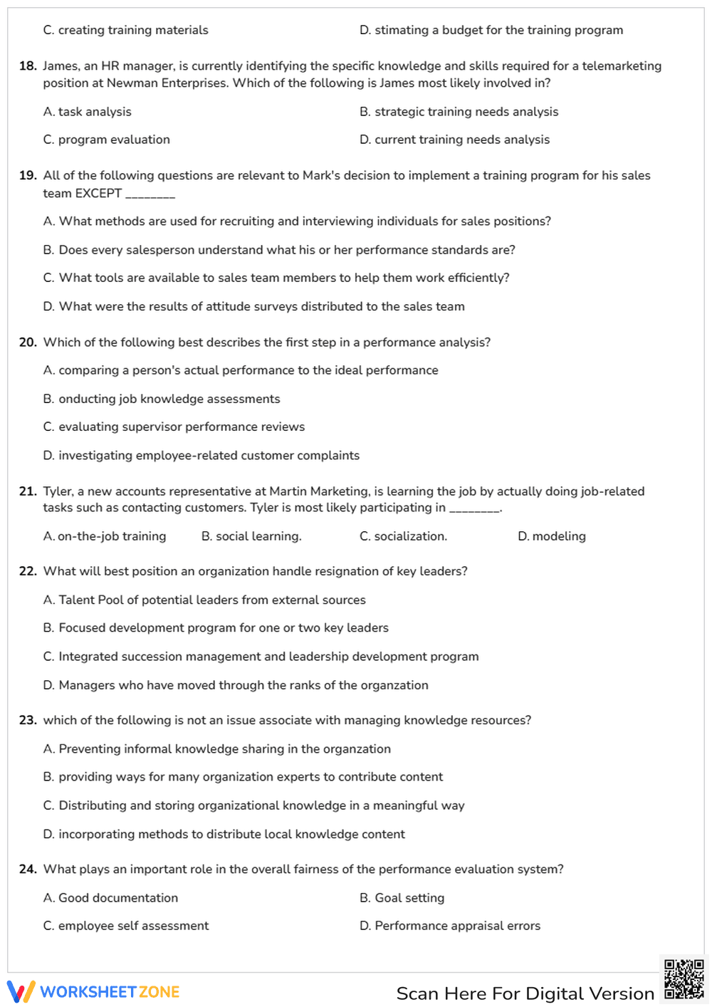 SPHRI Unit 3 Worksheet: HR Development — Essential Prep - Page 3