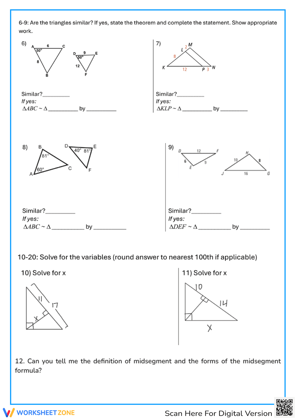 Unit 6: Triangle Similarity - Page 2