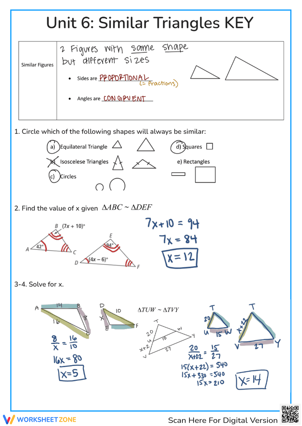 Unit 6: Triangle Similarity - Page 4