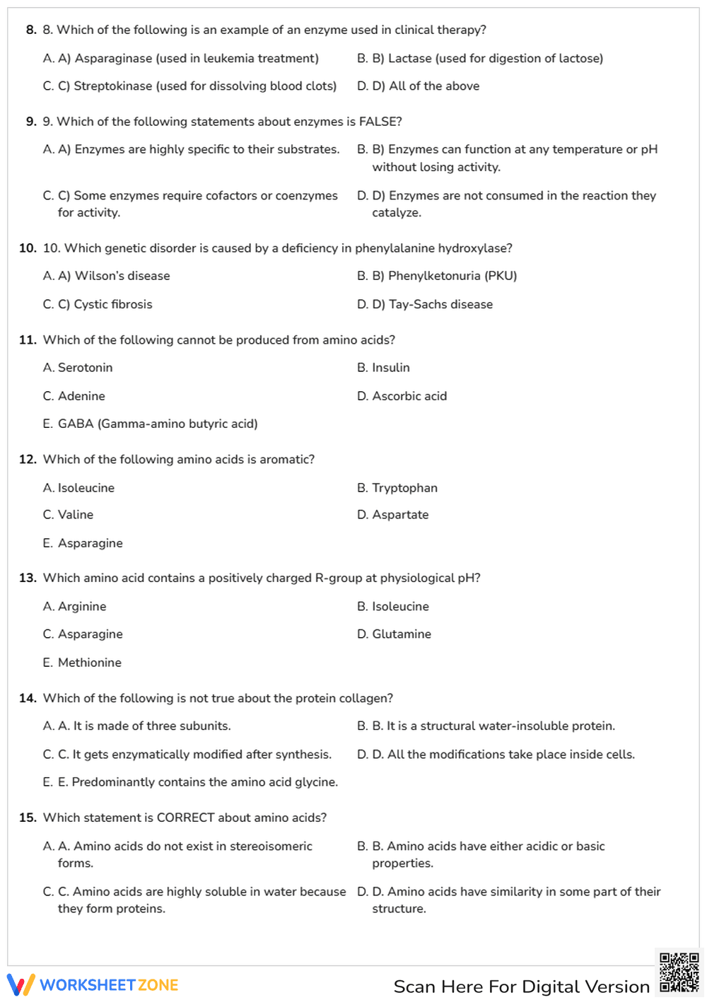 Biochemistry Mock Exam | Essential Grade 12 Science - Page 2